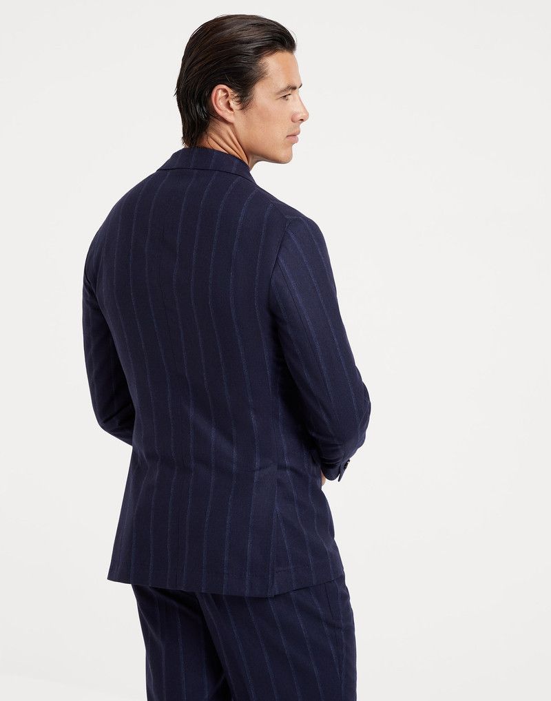 Brunello Cucinelli o1w1db10226 Suit Type Jacket in Dark Blue Size US L / EU 52-54 / 3 - 4 Thumbnail