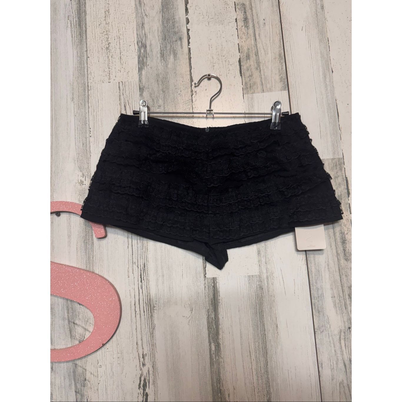 Other Musera Black Ruffle Lace Shorts XS – Layered Mini Shorts, St Size 25" / US 0 / IT 36 - 4 Thumbnail