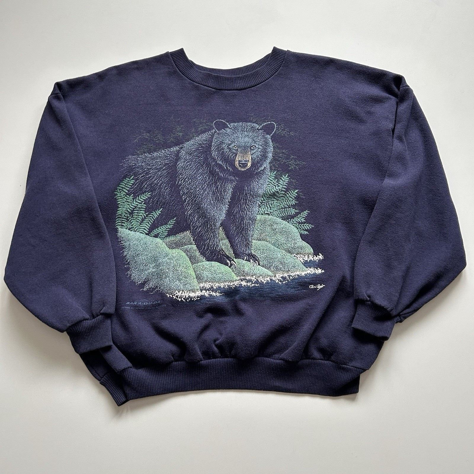 Vintage Vintage 90s Black Bear Crewneck Large Boxy Animal Art Rare Size US L / EU 52-54 / 3 - 1 Thumbnail