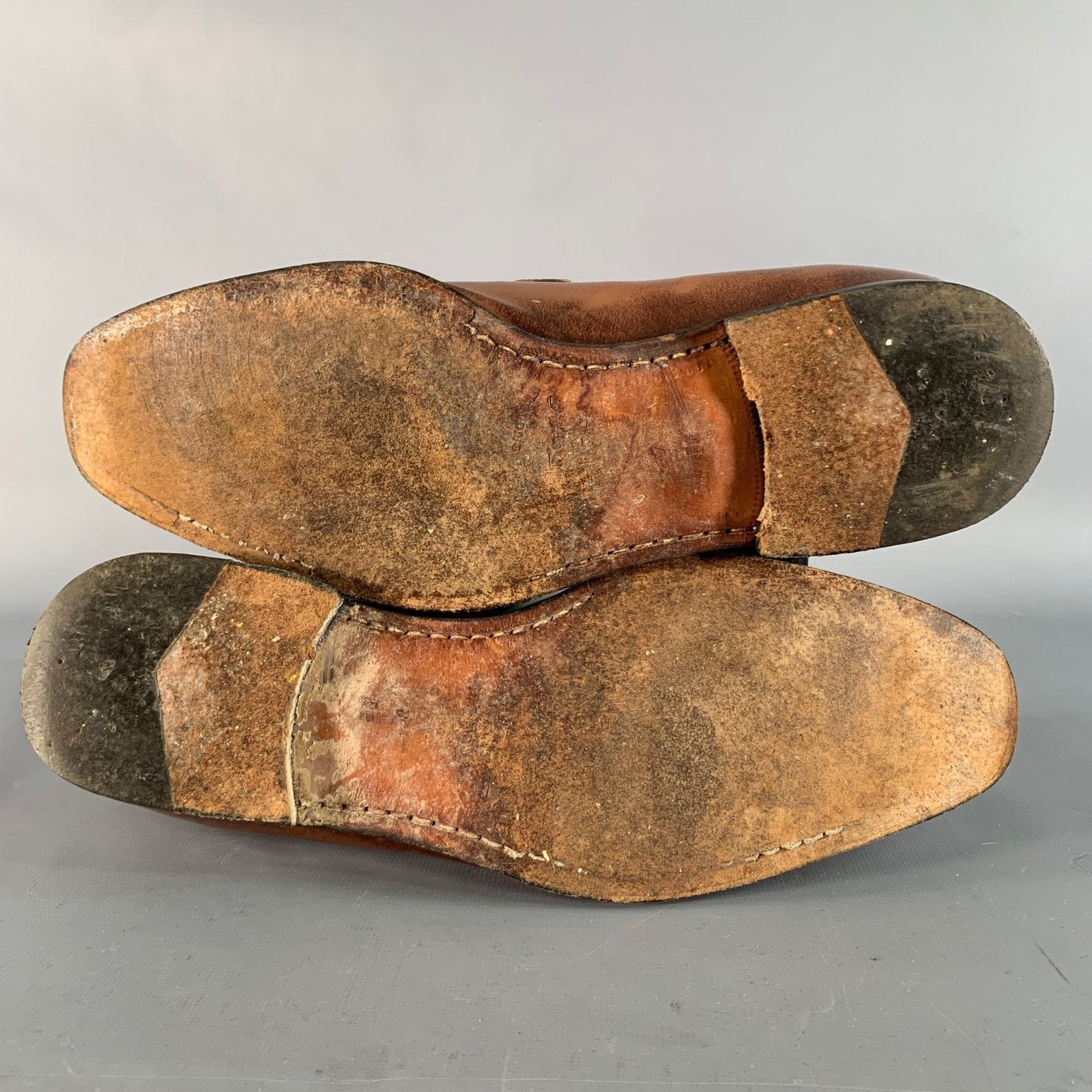 Salvatore Ferragamo SALVATORE FERRAGAMO Brown Gold Leather Horsebit Loafers Size US 7 / EU 40 - 6 Thumbnail