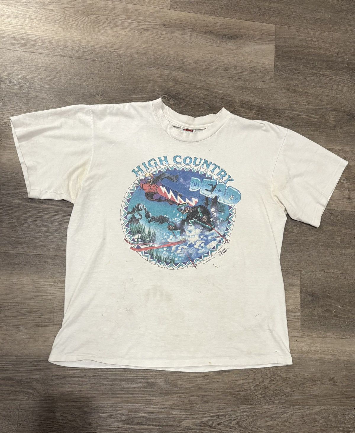 Grateful Dead Grateful Dead Ski High Country Dead Liquid Blue Shirt 90s Size US XL / EU 56 / 4 - 1 Thumbnail