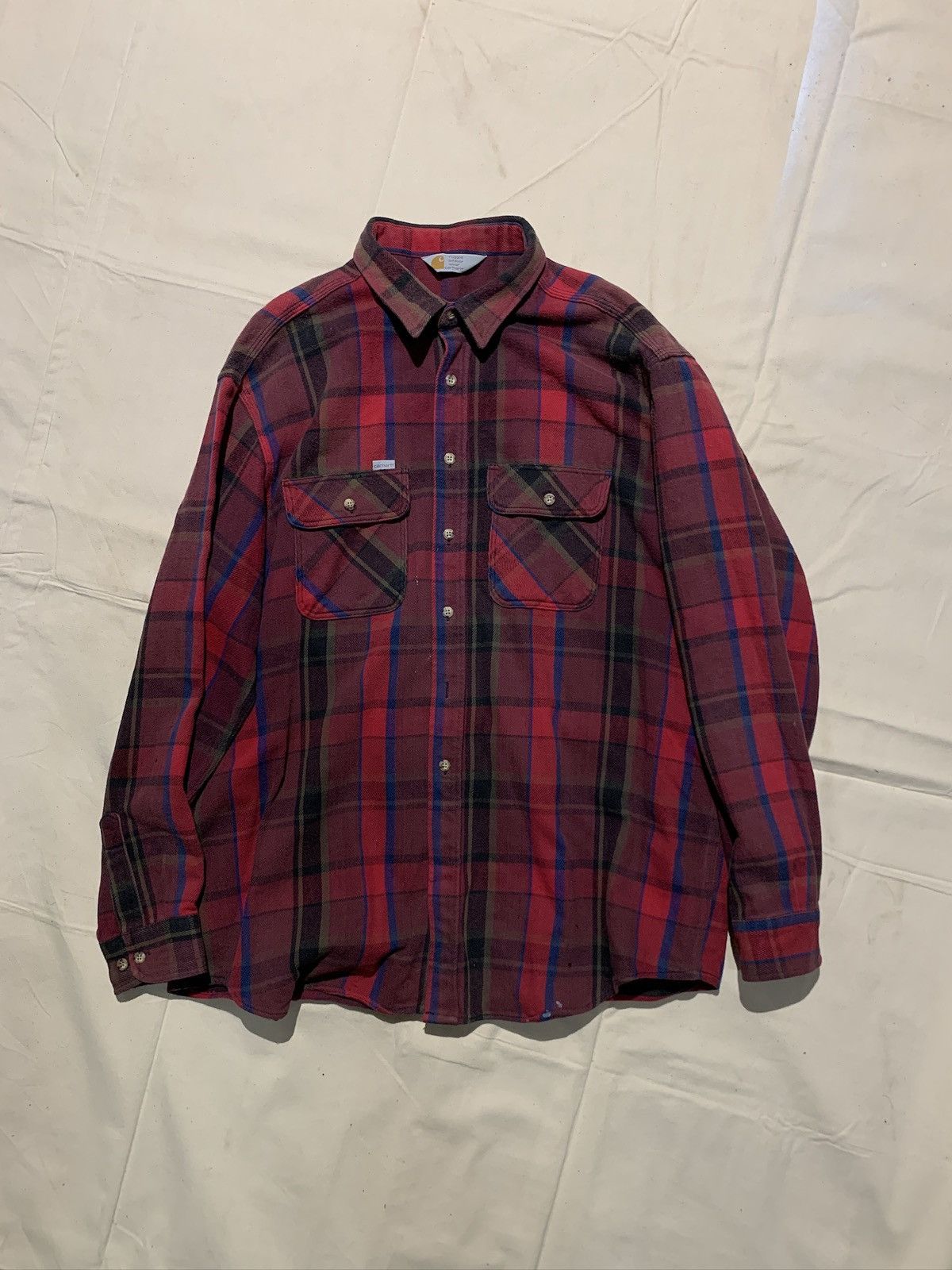 Carhartt Vintage Carhartt Workwear Plaid Flannel Workshirt Size US XL / EU 56 / 4 - 1 Thumbnail