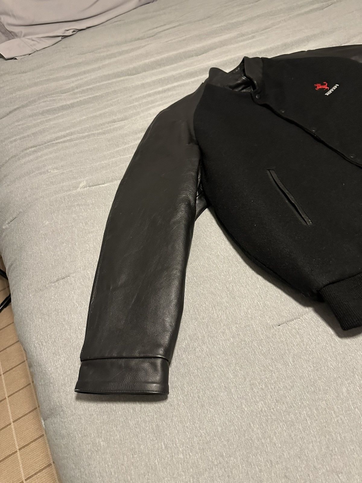 Ferrari Vintage 80s/90s Ferrari Wool/Leather Varsity Jacket Size US L / EU 52-54 / 3 - 3 Thumbnail