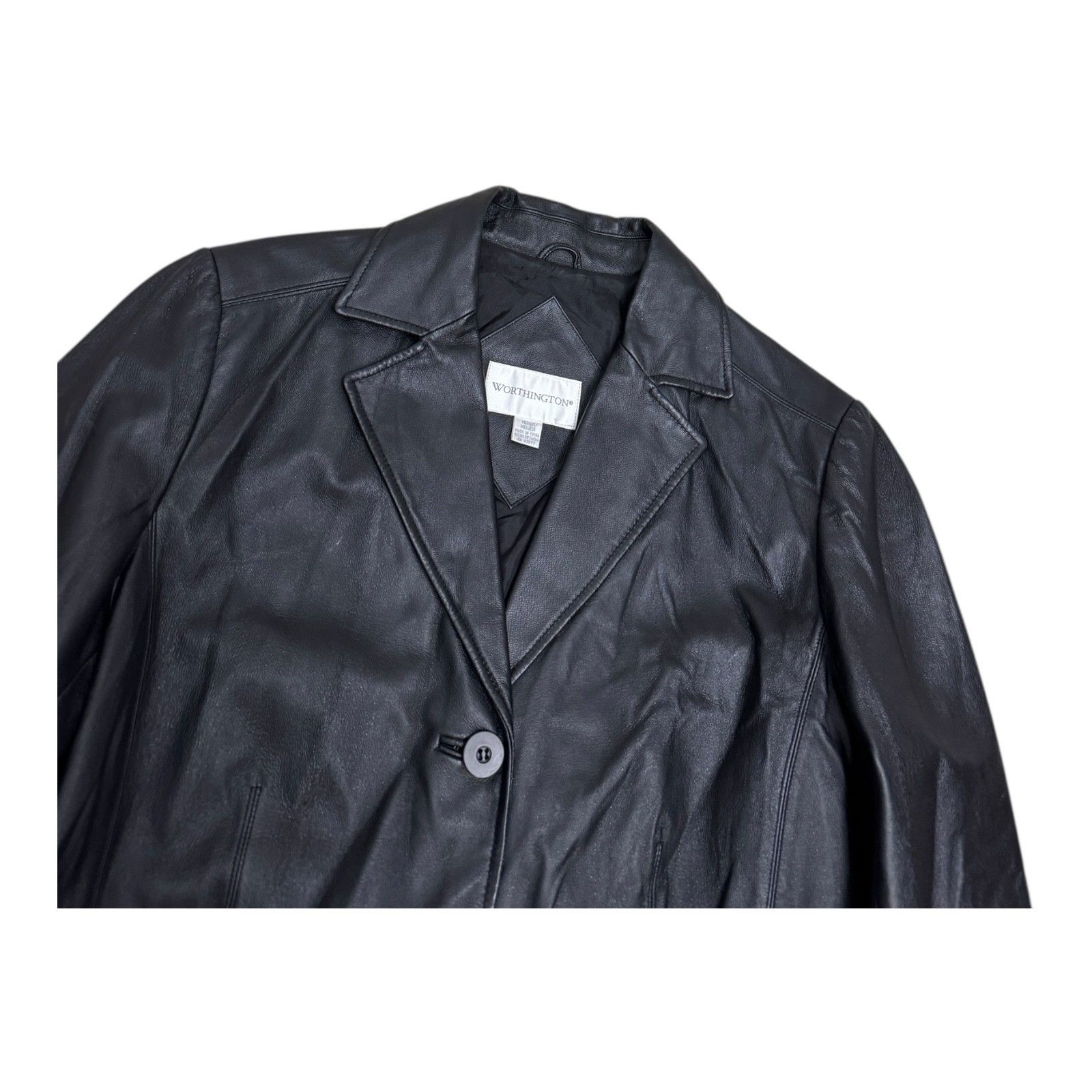 Other WORTHINGTON Genuine Leather Casual Black Coat Jacket Medium Size M / US 6-8 / IT 42-44 - 5 Thumbnail