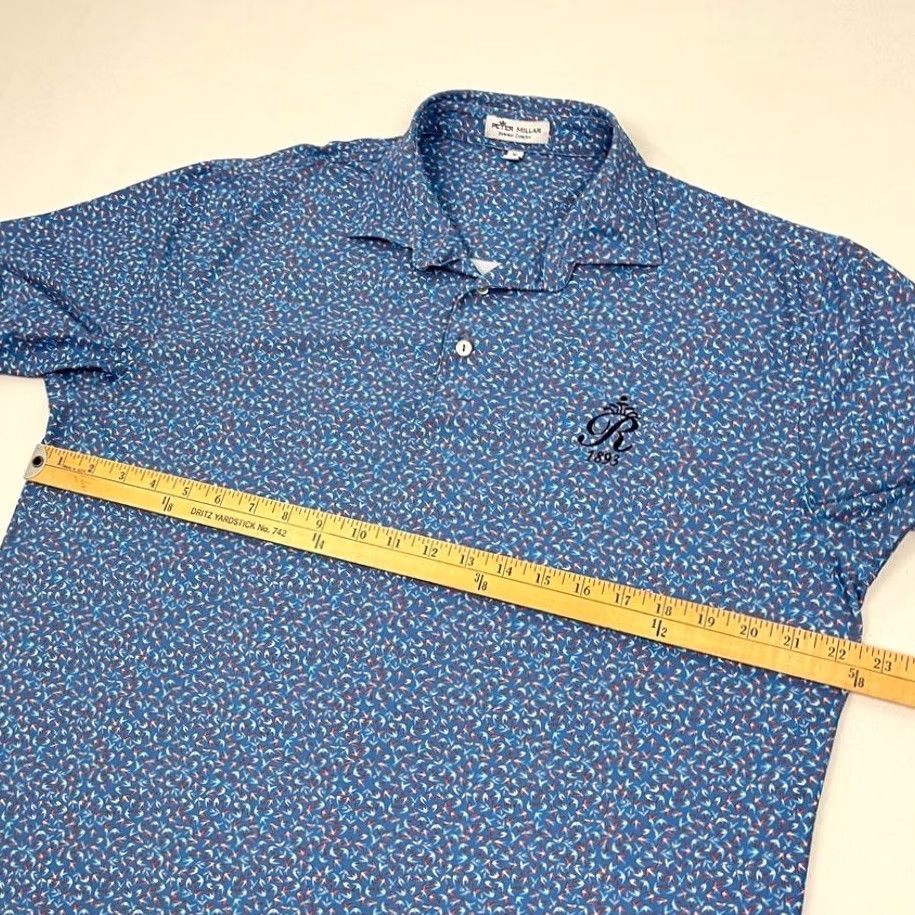 Peter Millar Peter Millar Crown Sport Cathay Polo Shirt Men M Golf Performance Summer Comfort Polo Men M Blue Logo Size US M / EU 48-50 / 2 - 6 Thumbnail