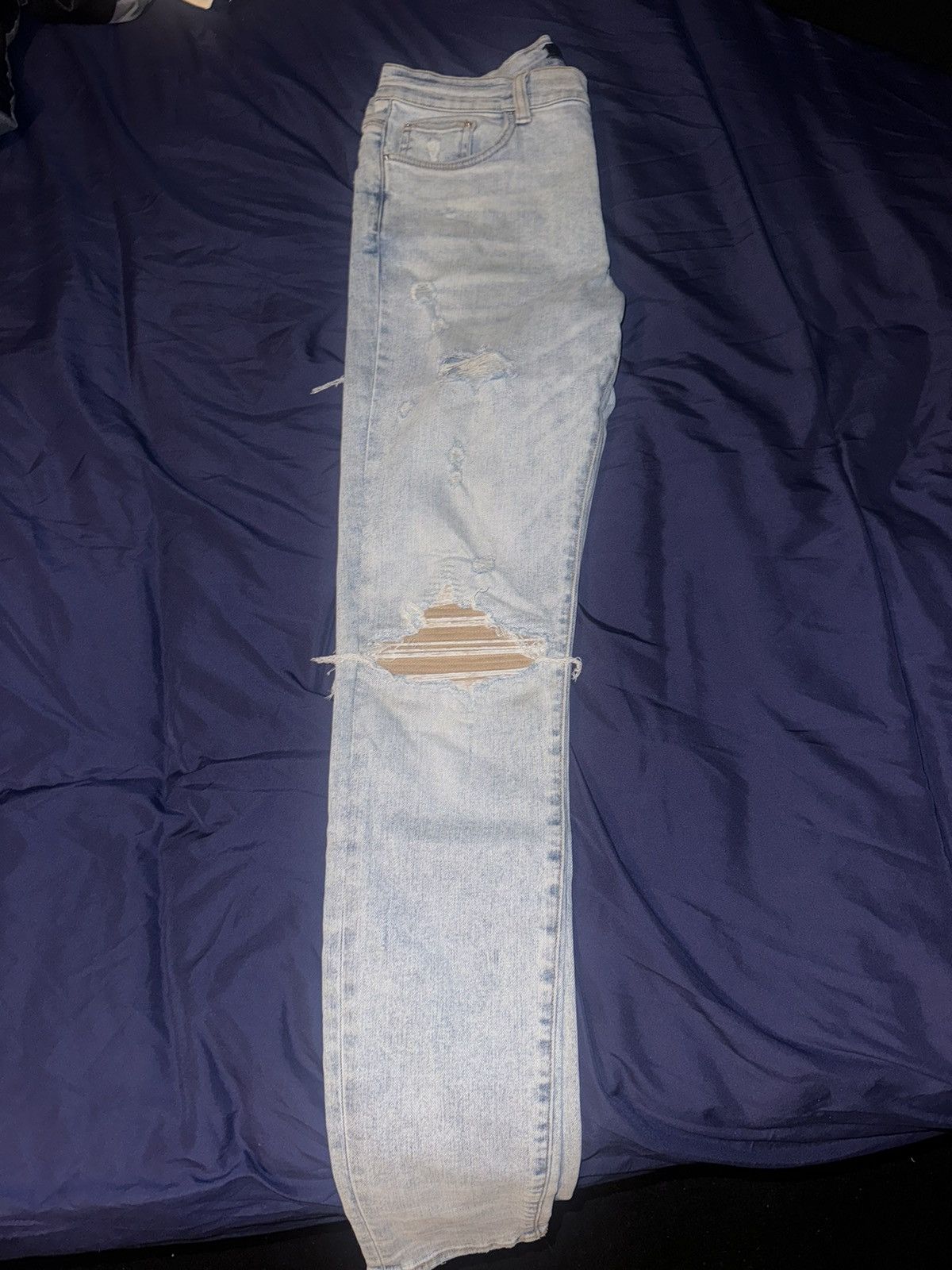 Amiri Blue Amiri mx1 brown leather jeans Size US 33 - 6 Thumbnail