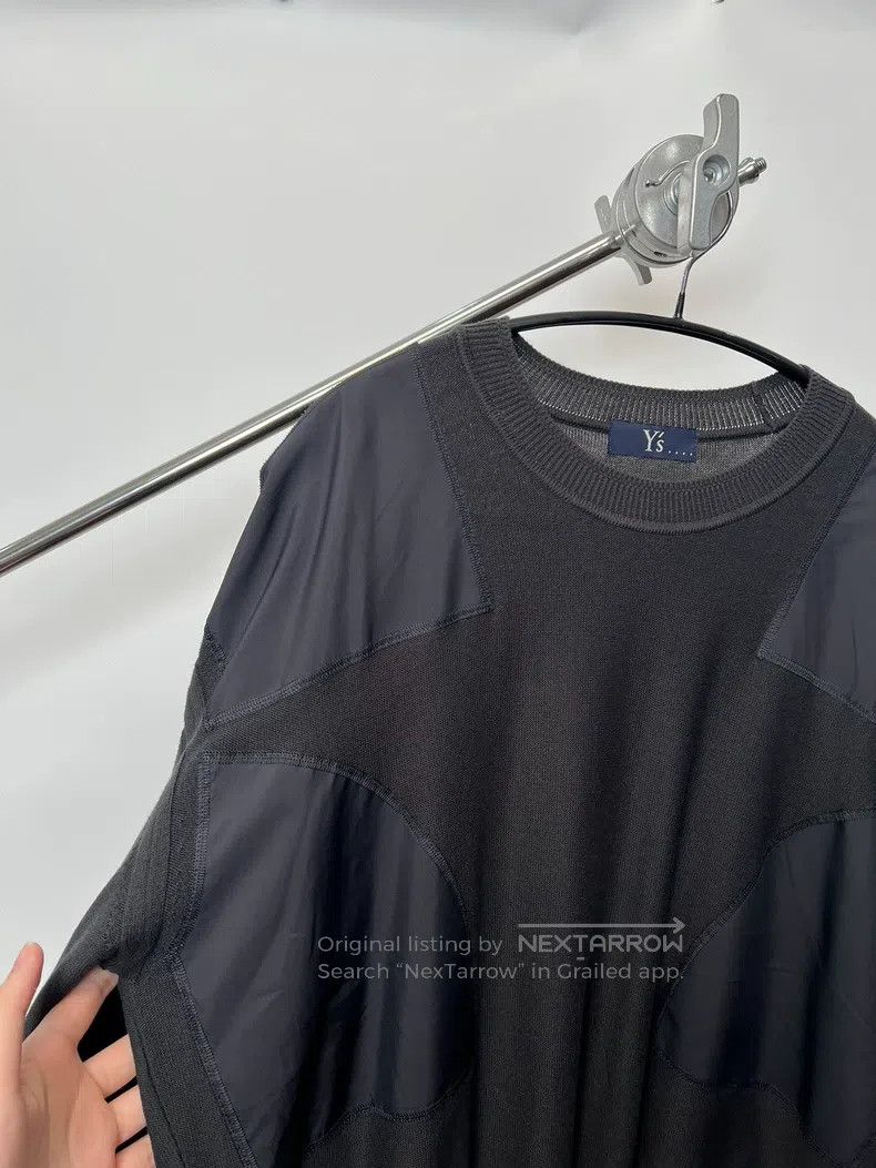 Yohji Yamamoto YOHJI YAMAMOTO Nylon patchwork draped knit shirt Size US L / EU 52-54 / 3 - 6 Thumbnail