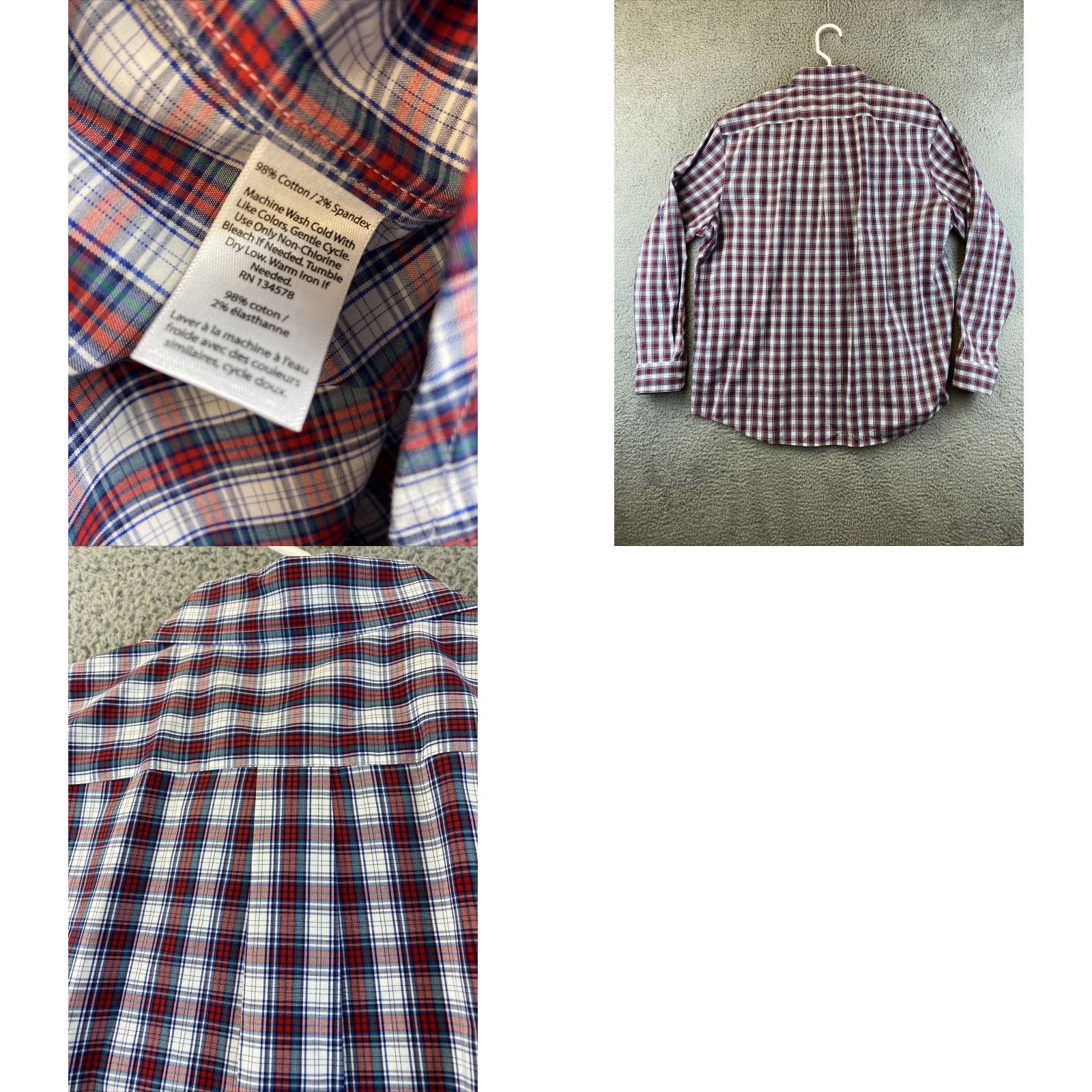 Vineyard Vines VINEYARD VINES Classic Fit Plaid Button-Up Shirt XL Burgundy Gingham Mens Size US XL / EU 56 / 4 - 8 Thumbnail