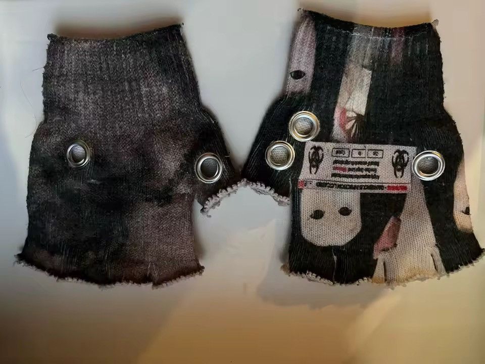 Other Gothic Punk Y2k Printed Streetwear Gloves Size ONE SIZE - 2 Thumbnail