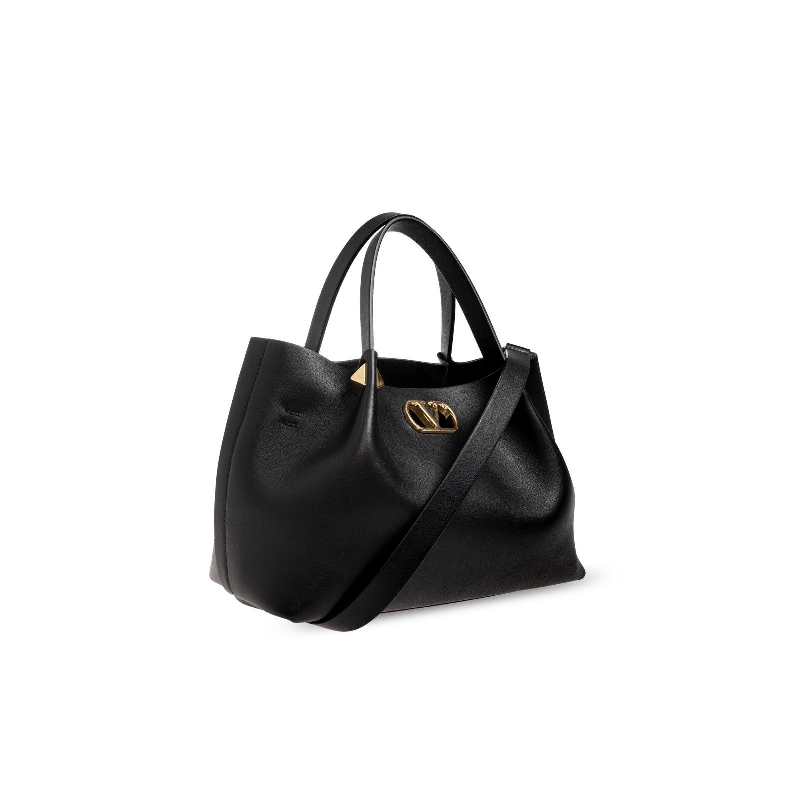 Valentino VALENTINO GARAVANI Black Leather Shopping Bag New & Authenti Size ONE SIZE - 3 Thumbnail