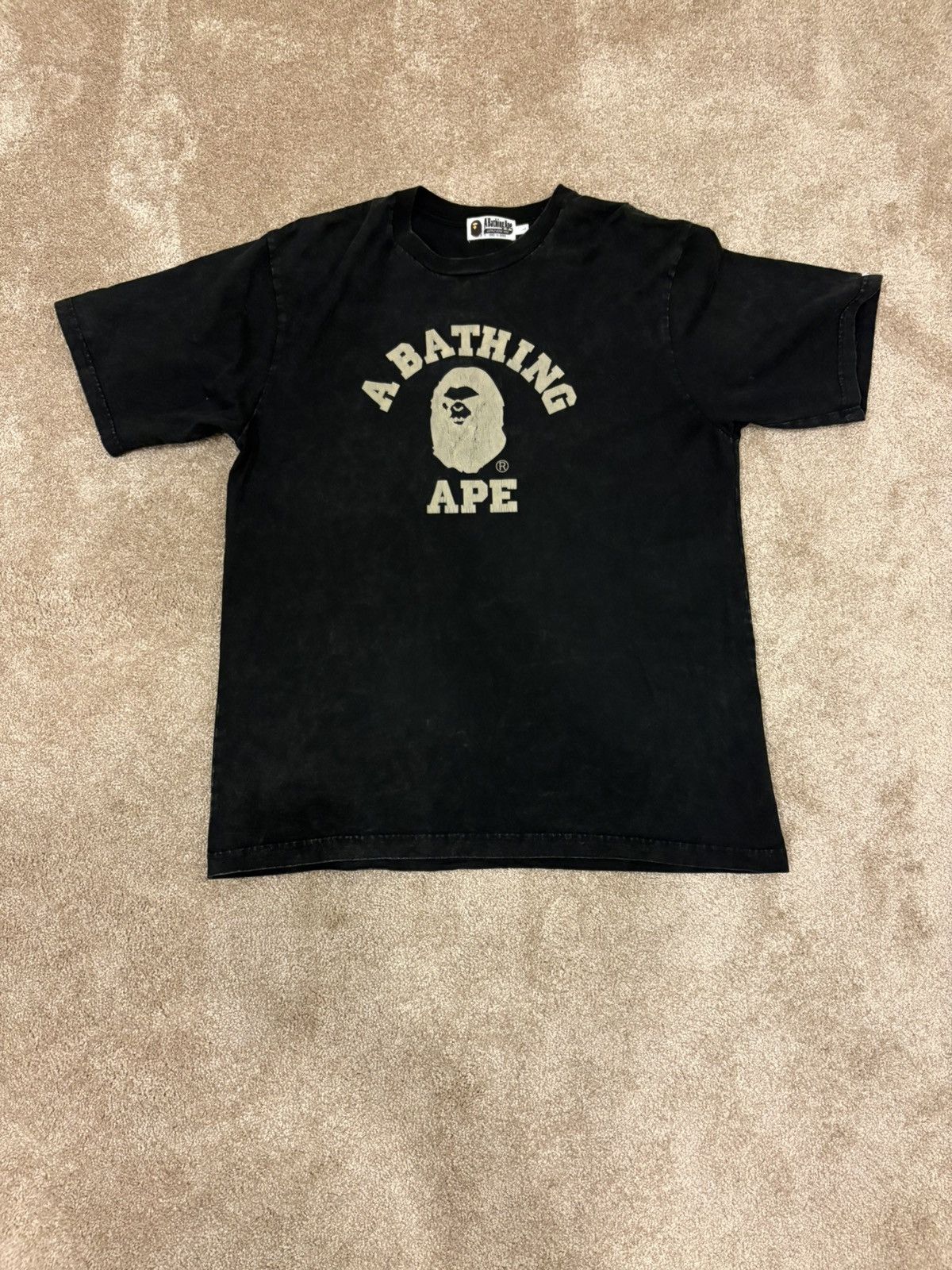 Bape Bape Black Overdye College T Shirt - Size L Size US L / EU 52-54 / 3 - 1 Thumbnail