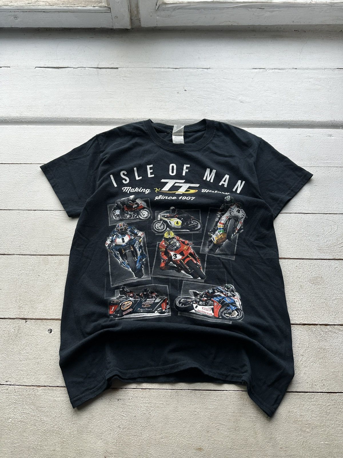 🚨Racing T-shirt Isle of Man Vintage Big Logo 2 Side