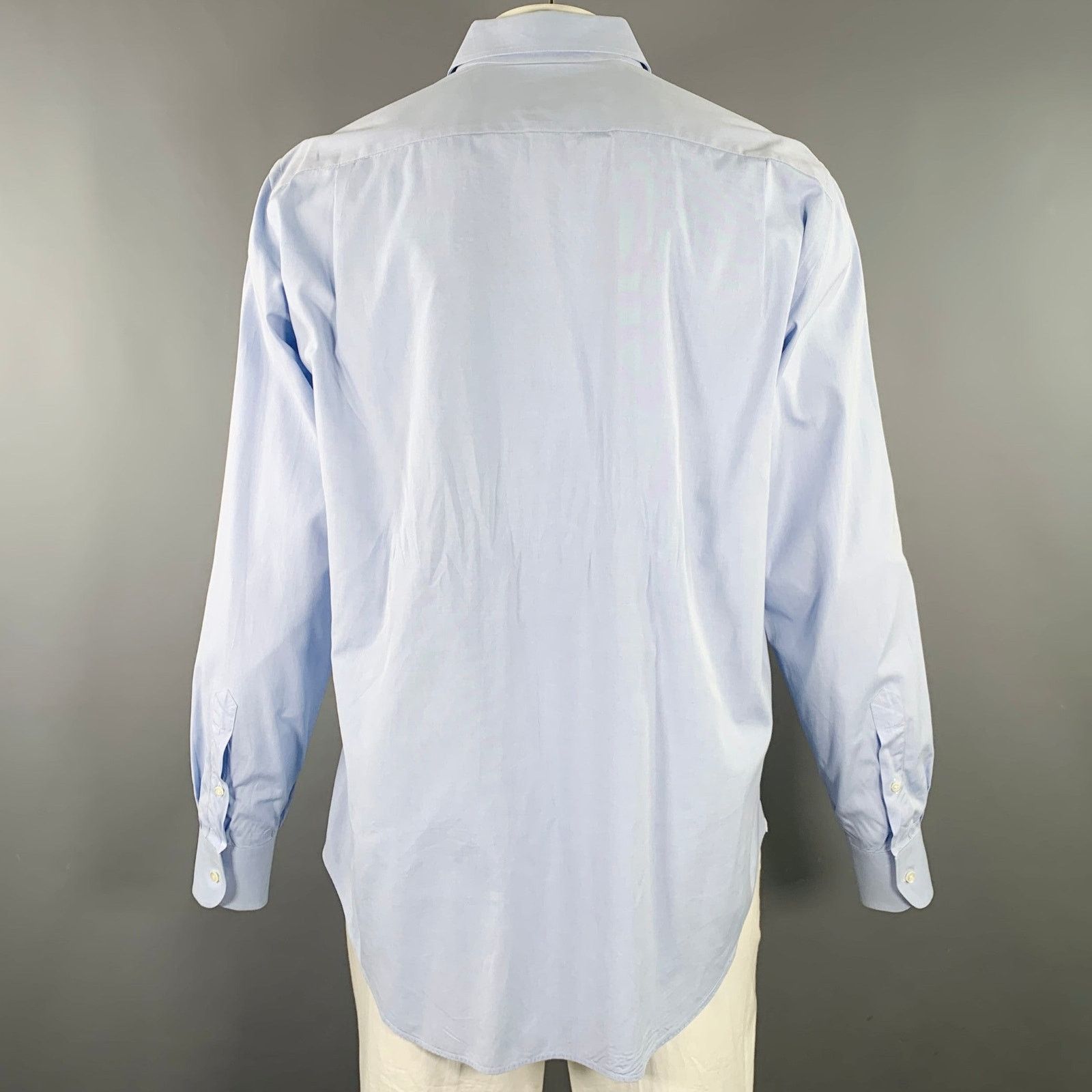 Breuer BREUER Size L Blue Cotton One Pocket Long Sleeve Shirt Size US L / EU 52-54 / 3 - 3 Thumbnail