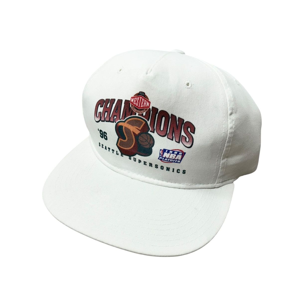 NBA RARE VTG 90s SEATTLE SUPERSONICS 1996 NEW ERA SNAPBACK HAT Size ONE SIZE - 2 Thumbnail