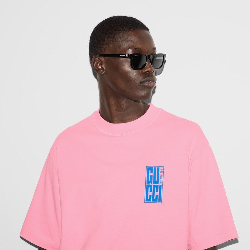 Gucci o1loc1c1225 784361 Printed Cotton Jersey T Shirt in Pink Size US XXS / EU 40 - 4 Thumbnail