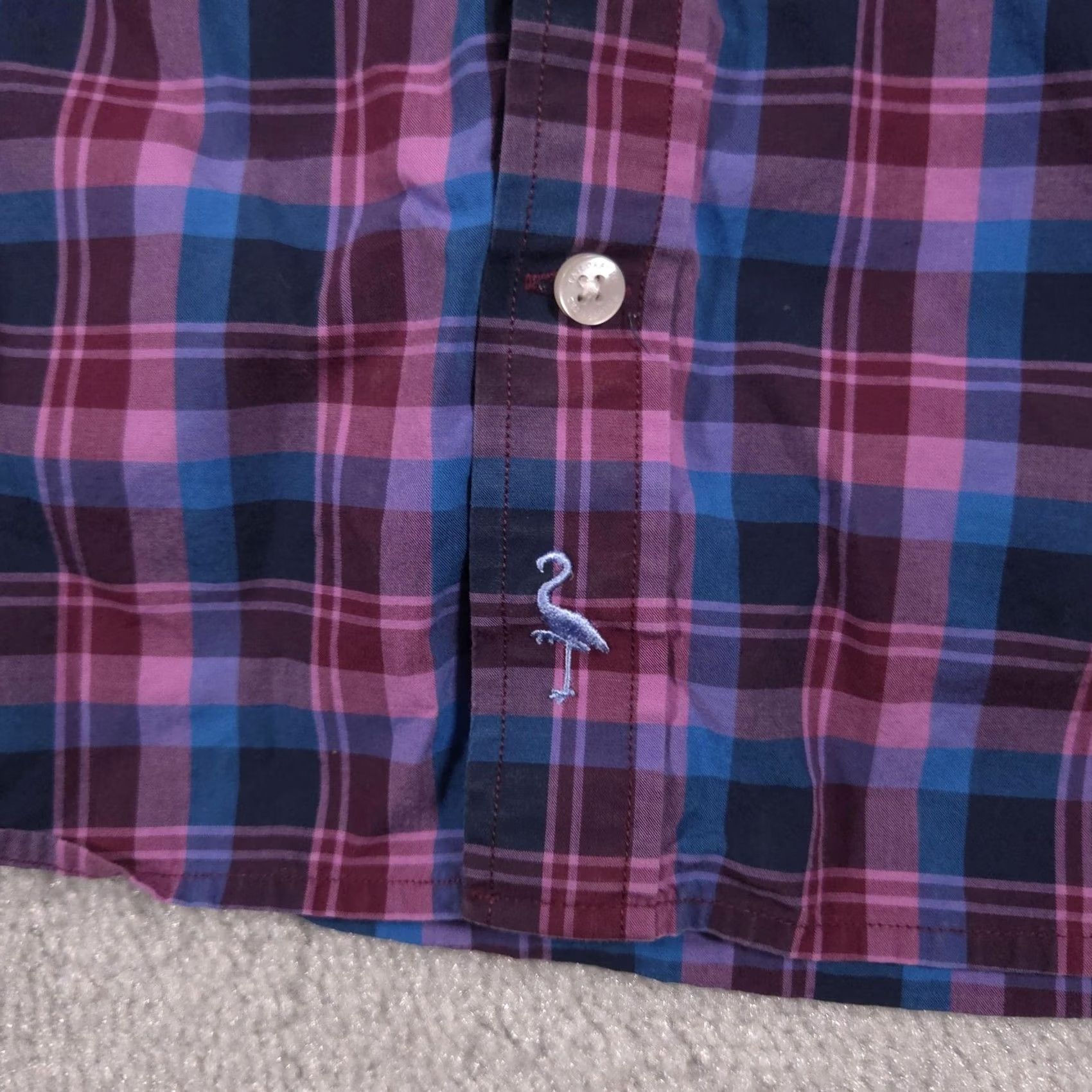 Tailorbyrd TAILORBYRD Shirt Mens M Blue Plaid Flamingo Button Front Long Sleeve Casual Size US M / EU 48-50 / 2 - 6 Thumbnail