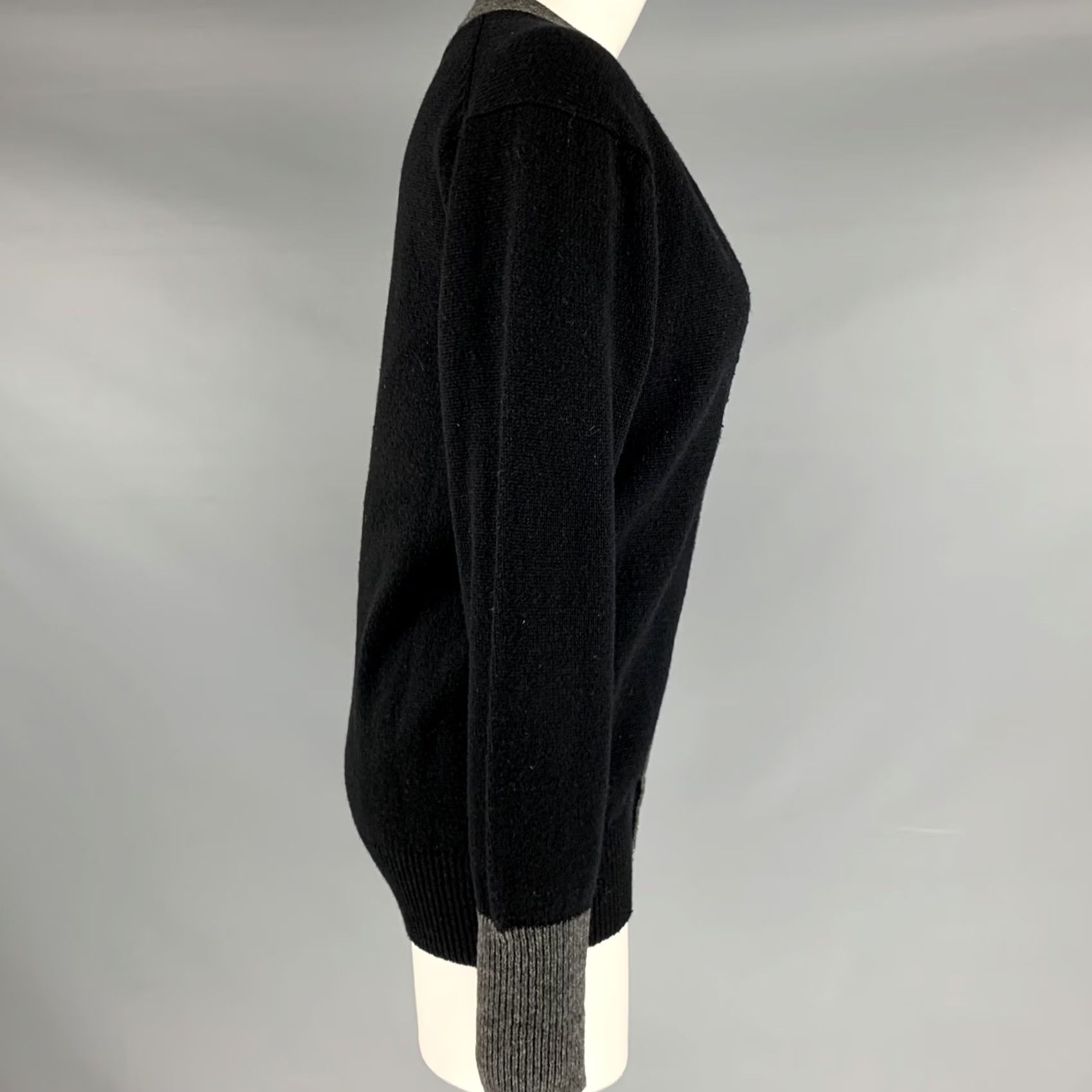 Comme des Garcons Girl VINTAGE COMME des GARCONS 1980s Cardigan S Black Wool Knit Buttoned Womens Size S / US 4 / IT 40 - 2 Thumbnail