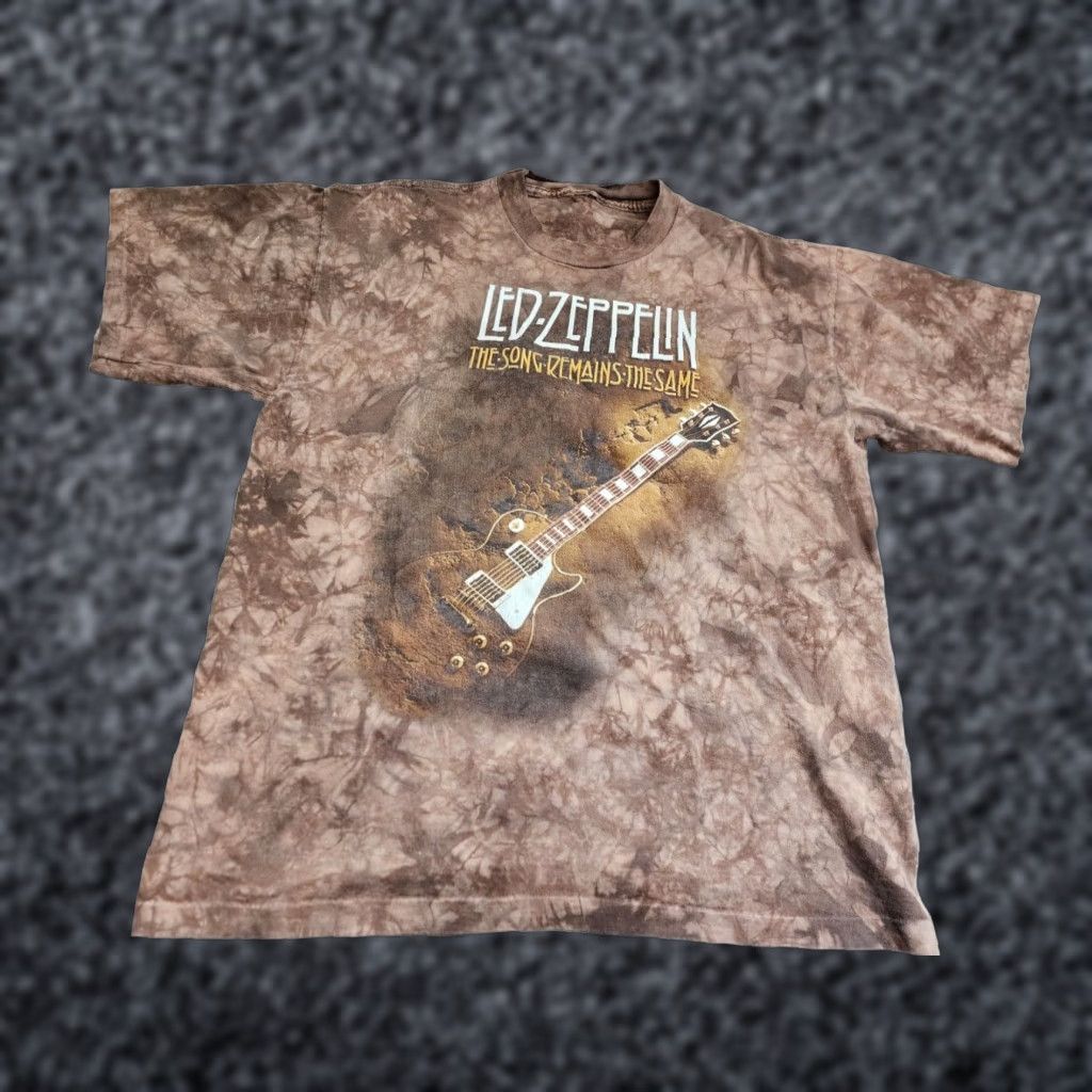 Vintage VINTAGE Led Zeppelin Graphic Print Brown Short Sleeve Mens XL Cotton T Shirt Size US XL / EU 56 / 4 - 1 Thumbnail