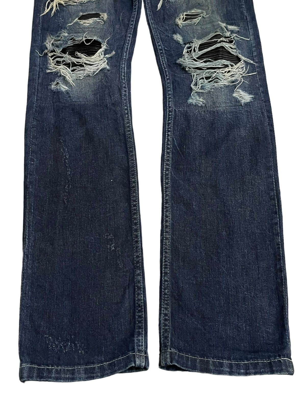 14th Addiction 14Th Addiction Sheepskin Hybrid Denim Destroy Jeans Size US 31 - 12 Thumbnail