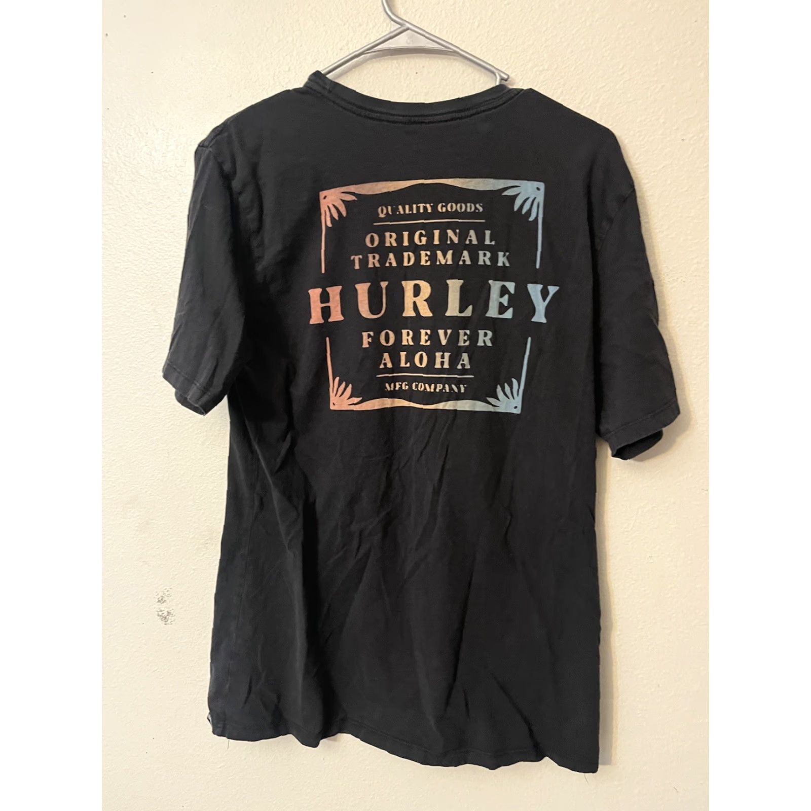 Hurley Hurley T-Shirt Men Short Sleeve Logo Crew Neck Black Medium Graphic Shirt Men M Black Logo Casual Surfing Beach Modern 2010s Size US M / EU 48-50 / 2 - 2 Thumbnail
