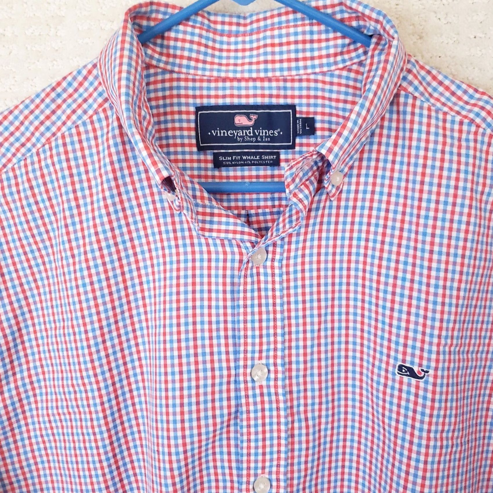 Vineyard Vines Vineyard Vines Shirt Mens Slim Fit Whale Shirt L Red White Blue Check Long Sleeve Button-Up Collared Weekend Casual Workwear Vintage No Size US L / EU 52-54 / 3 - 3 Thumbnail