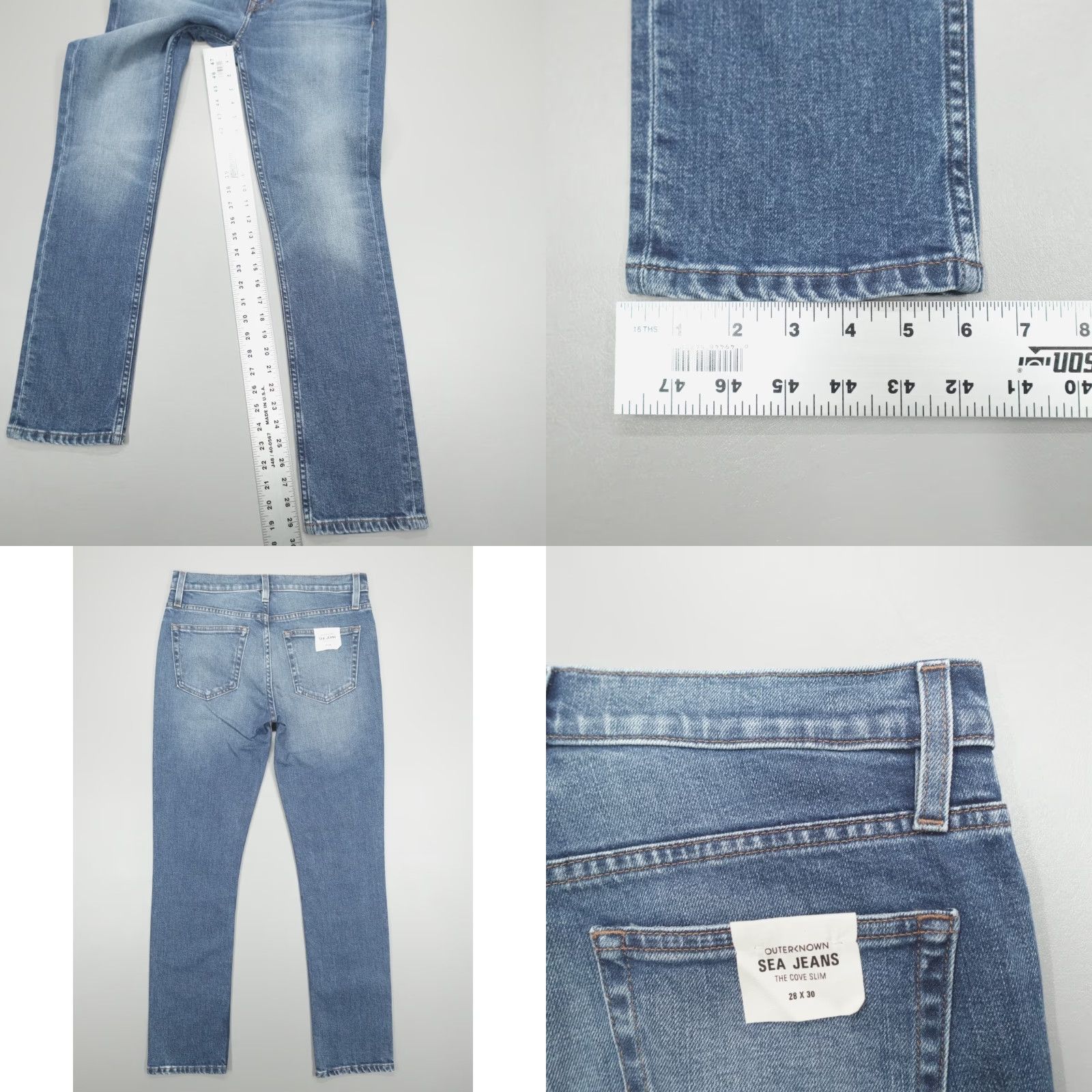 Outerknown Outerknown Sea Jeans The Cove Slim Denim Men's 28x30 Organic Cotton Jeans Slim Blue 5-Pocket Regular Mens Size US 28 / EU 44 - 8 Thumbnail