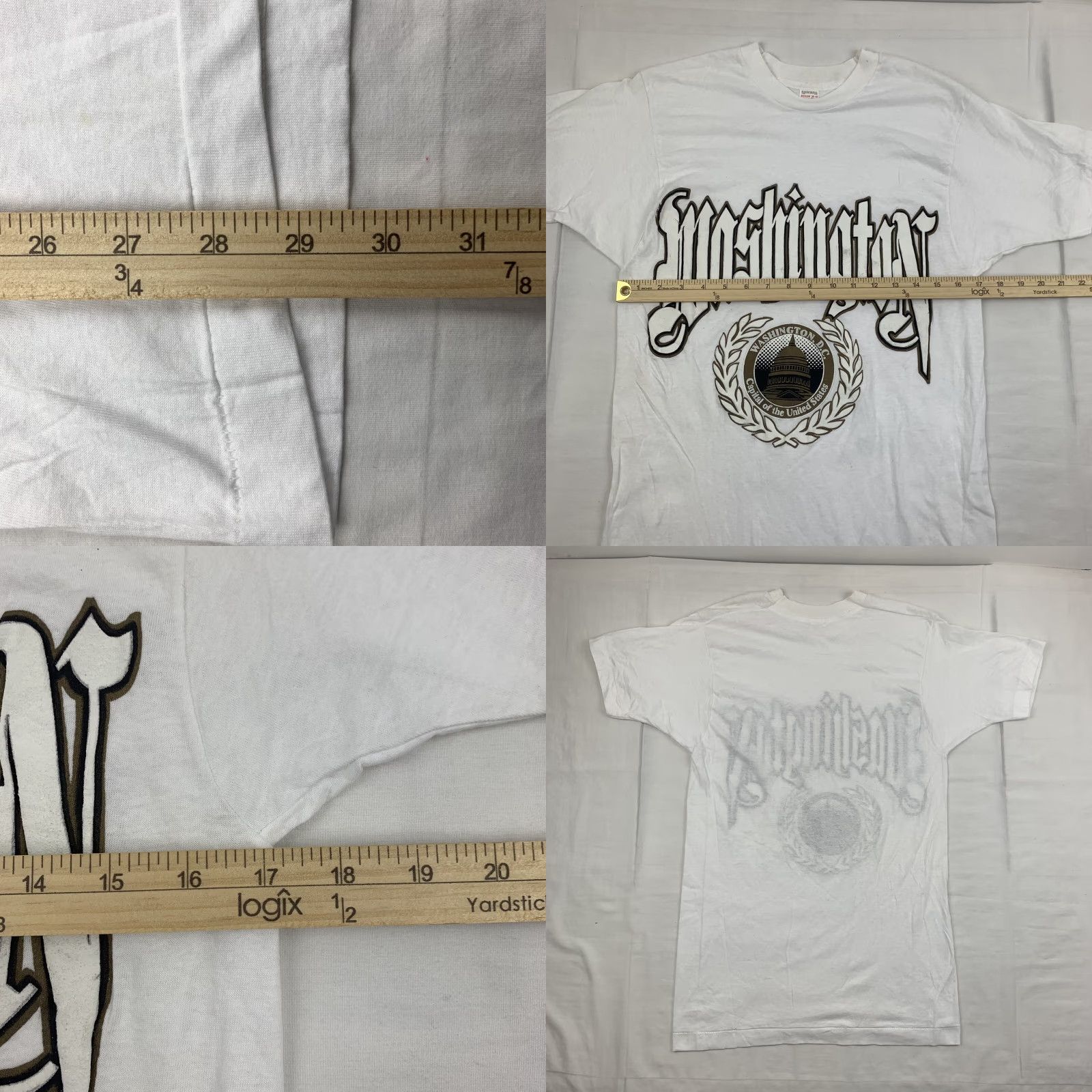 Fruit Of The Loom VINTAGE Washington DC T Shirt Adult Medium White Travel City 1980s Made in USA Fruit of the Loom Mens Shirt Size US M / EU 48-50 / 2 - 8 Thumbnail