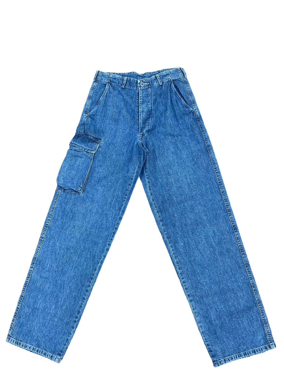 Vintage Vintage Acoustic Japan Faded Blue Denim Cargo Trouser Pant Size US 30 / EU 46 - 1 Thumbnail