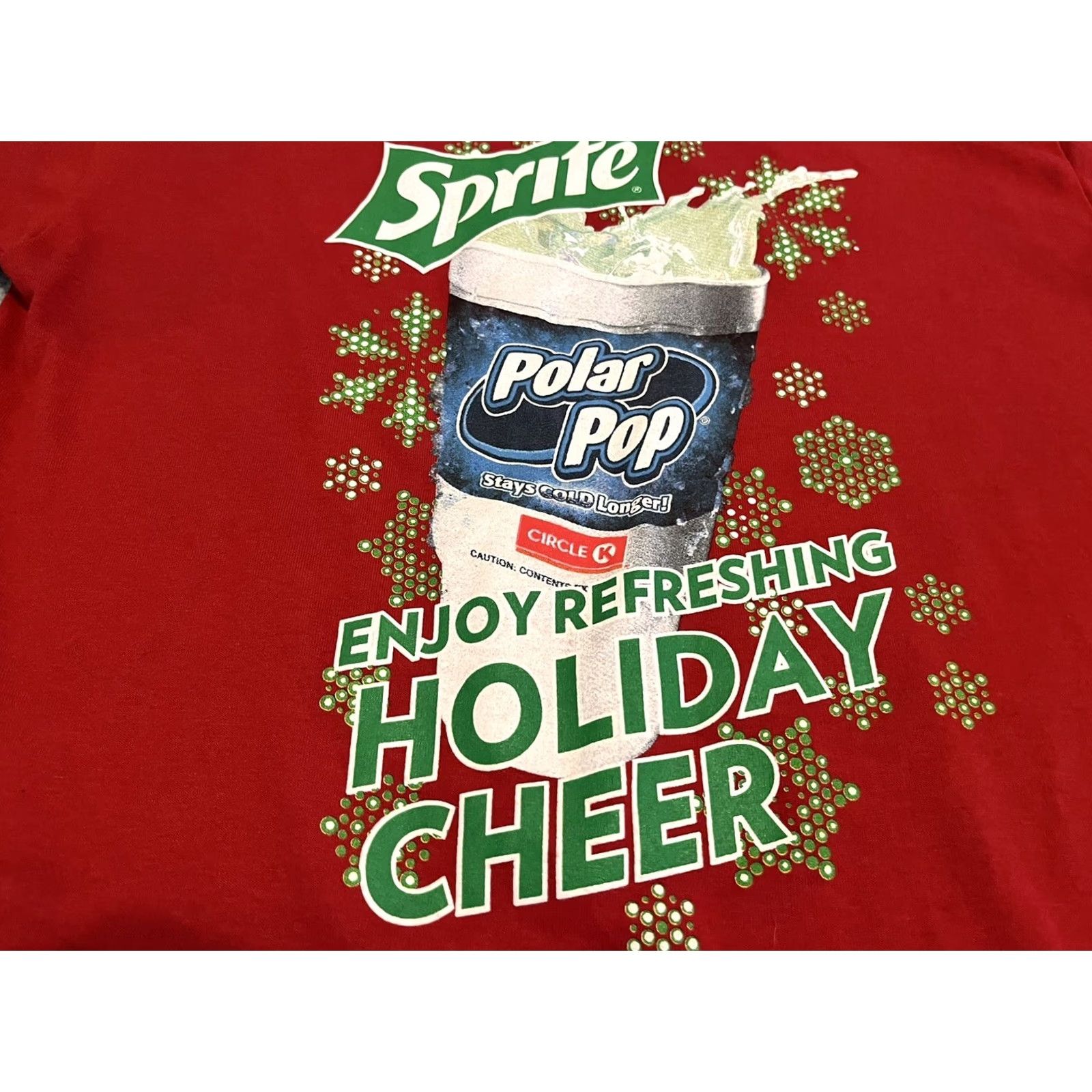 Jerzees VINTAGE Jerzees Sprite Polar Pop Circle K Holiday Cheer Red Shirt Medium Mens T-Shirt Christmas Holiday Red Size M Size US M / EU 48-50 / 2 - 2 Thumbnail