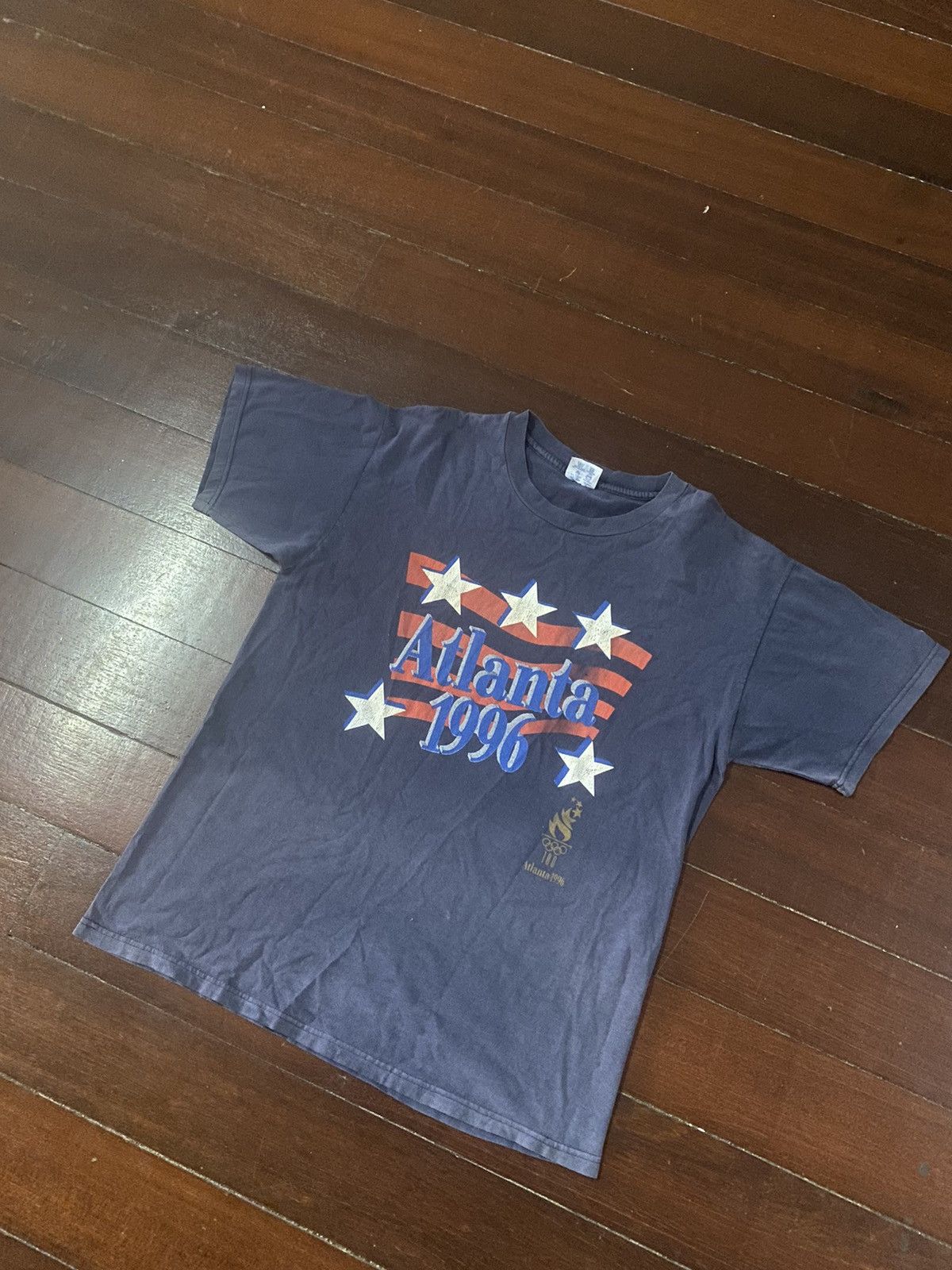 USA Olympics × Vintage VTG 90s ATLANTA OLYMPICS TEE SUN FADED Size US L / EU 52-54 / 3 - 4 Thumbnail