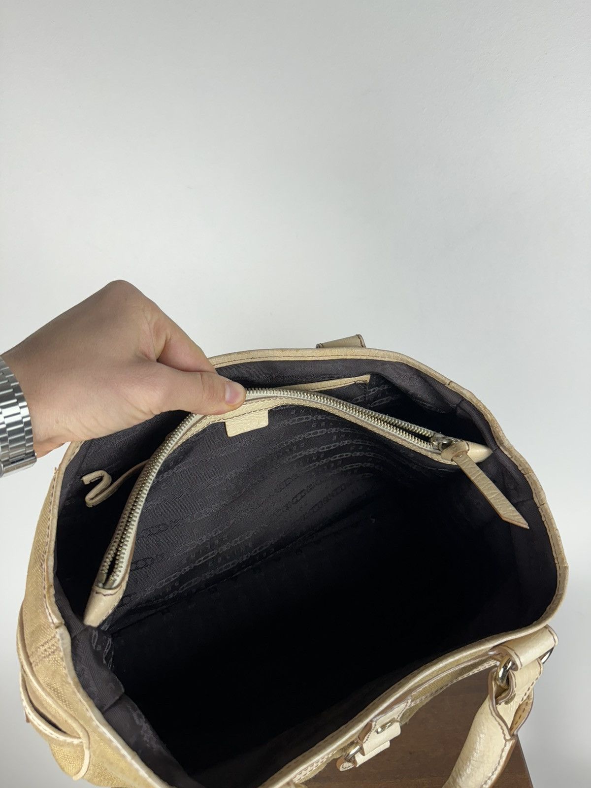 Celine Vintage leather hand bag Celine original luxury rare item Size ONE SIZE - 7 Thumbnail