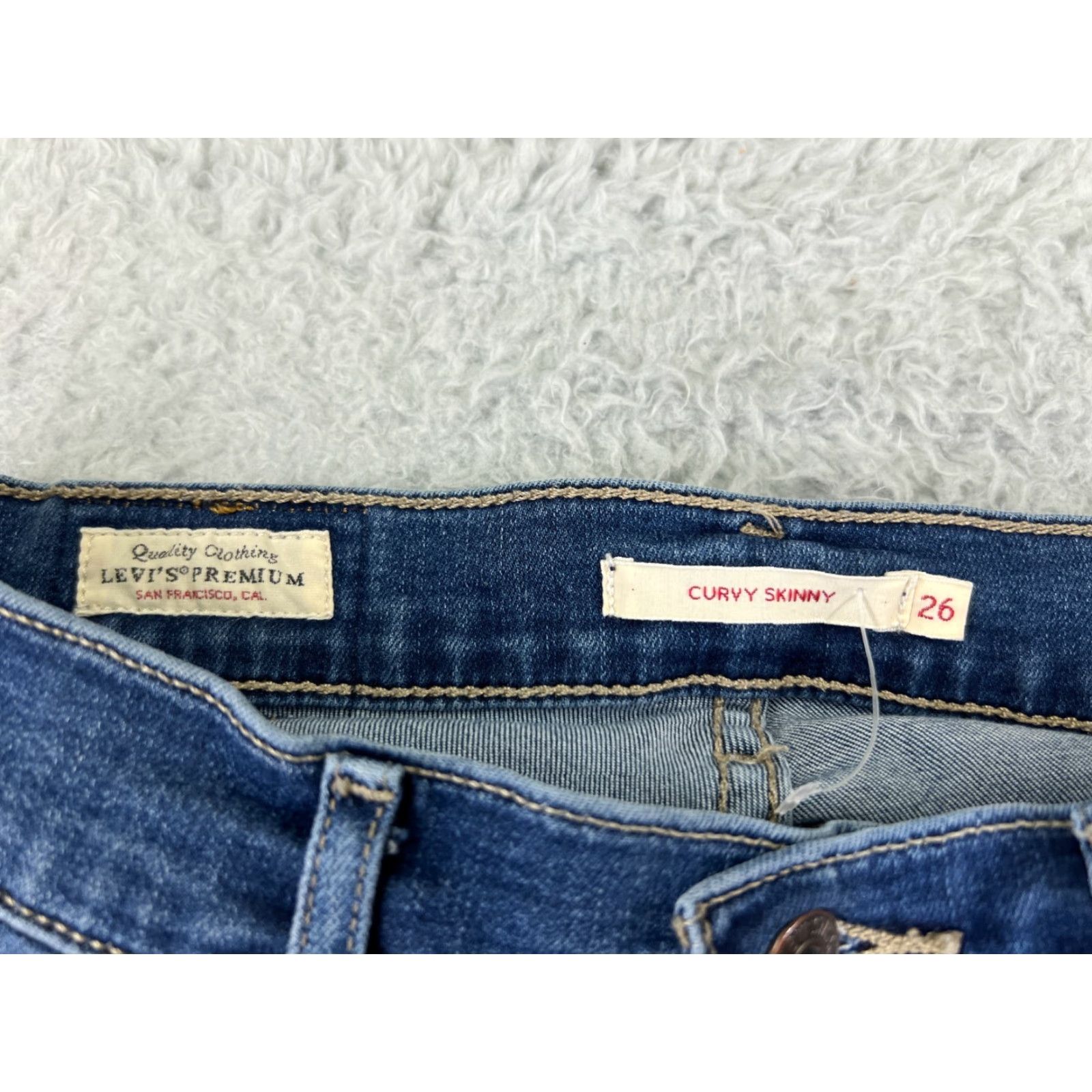 Levi's Levi's Jeans Womens 26 Blue Denim Skinny Stretch 26x30 Regular 5-Pocket Design Light Blue Vintage No N/A Size 26" / US 2 / IT 38 - 3 Thumbnail