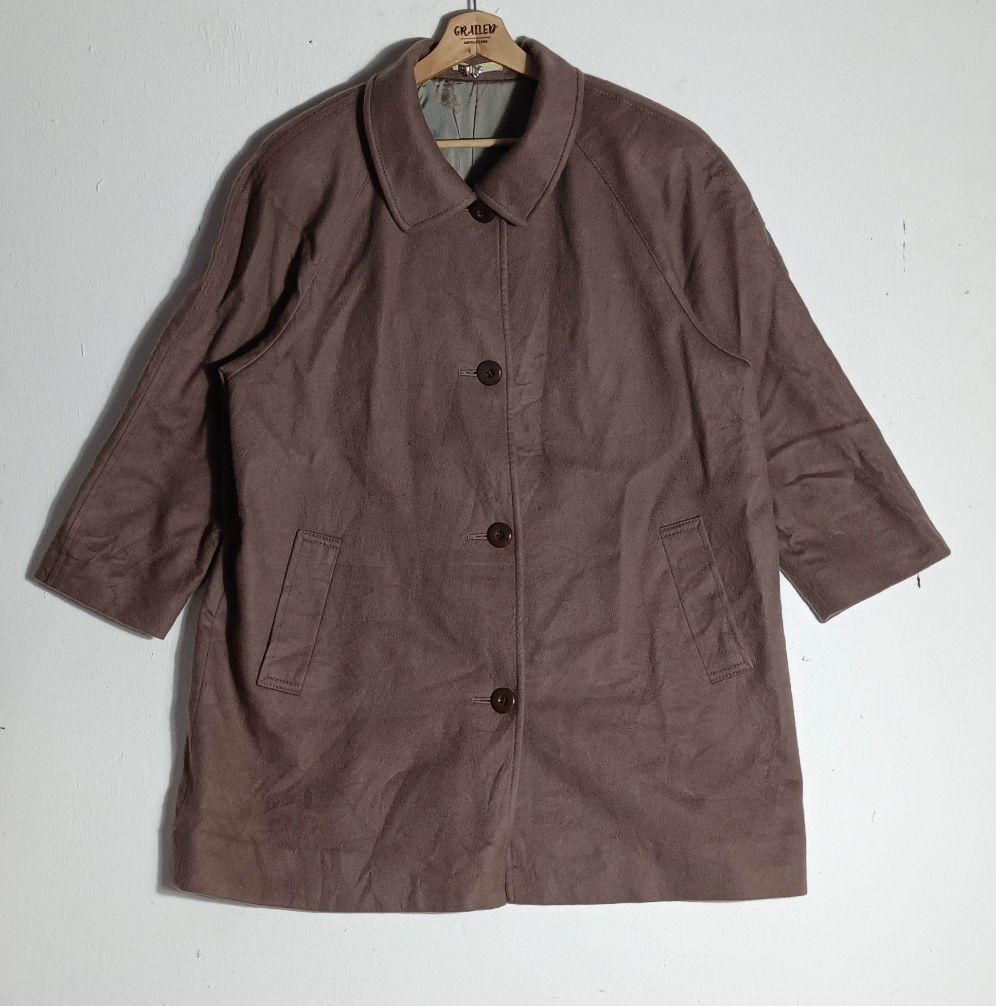 Crombie CROMBIE Scotland Charcoal Khaki 100% Cashmere overcoat Size US XXL / EU 58 / 5 - 1 Thumbnail
