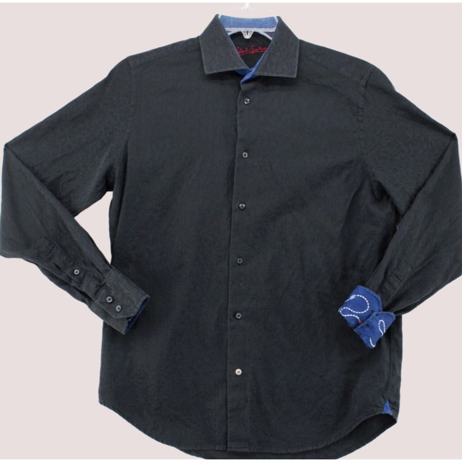Robert Graham Robert Graham Shirt Mens Medium 15.5 Black Flip Cuff Embroidered Preppy Designer Wearable Art Shirt Bagde? Size US M / EU 48-50 / 2 - 1 Thumbnail