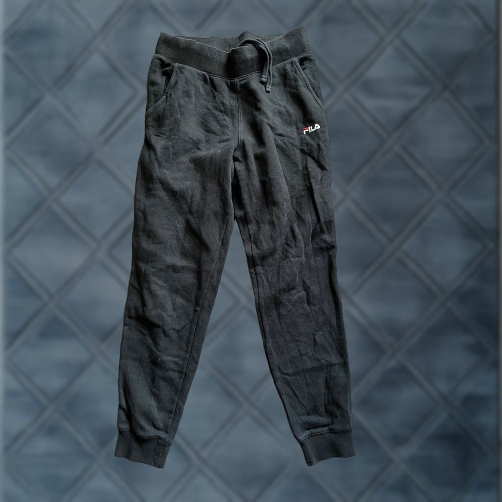 Fila FILA Sweatpants Adult Small Black Joggers Drawstring Tapered Solid Mens Size US 29 - 1 Thumbnail