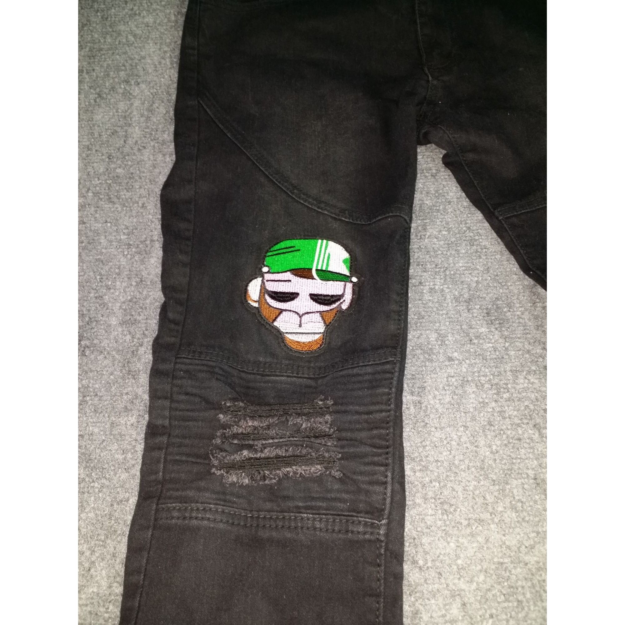 The Unbranded Brand Bart Simpson Jeans Men Sz L Black Straight Leg Embroidered Z Size US 38 / EU 54 - 3 Thumbnail
