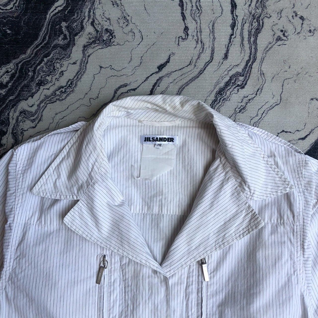 Jil Sander Jil Sander Minimal Pinstripe Zip Vintage Jacket Size XS / US 0-2 / IT 36-38 - 2 Thumbnail