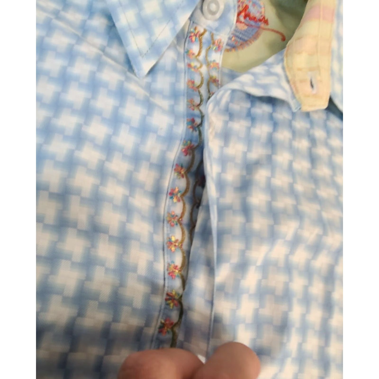 Robert Graham Robert Graham Gingham Plaid Blue White Long Sleeve Button-Up Shirt Size US L / EU 52-54 / 3 - 6 Thumbnail