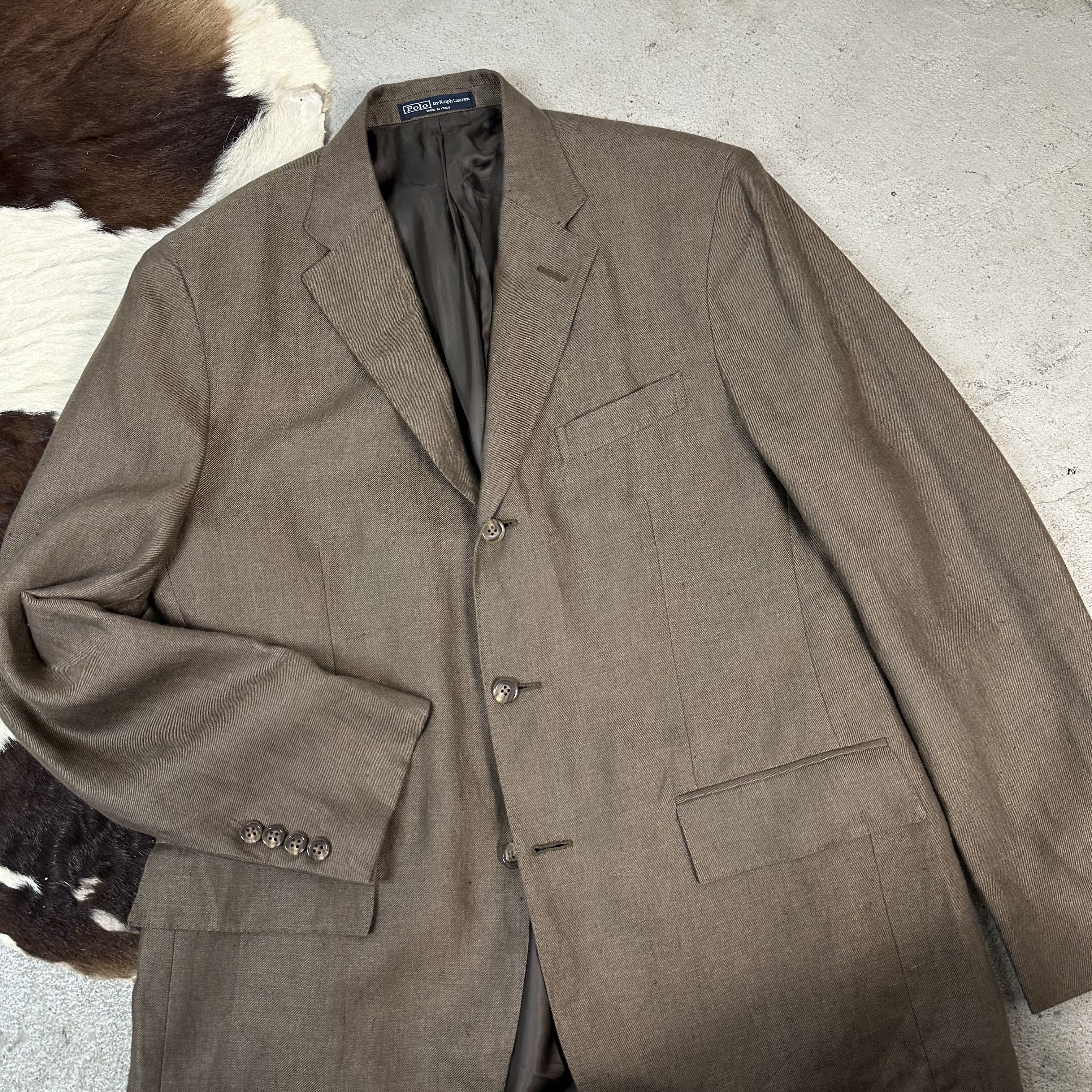 Polo Ralph Lauren × Vintage Vintage Casual Y2K Archive Polo Ralph Lauren Linen Blazer Size 50R - 4 Thumbnail