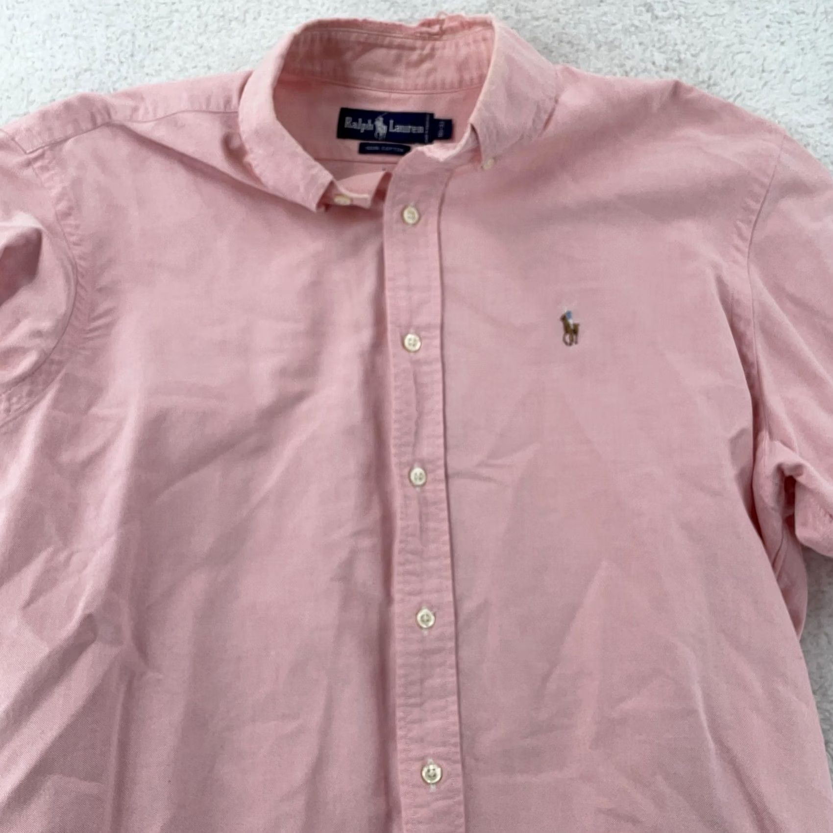 Ralph Lauren Ralph Lauren Dress Shirt Mens 16.5 33 Pink Oxford Collared Button Down Pony Logo Shirt Mens Pink Oxford Dress Shirt Size 46R - 2 Thumbnail