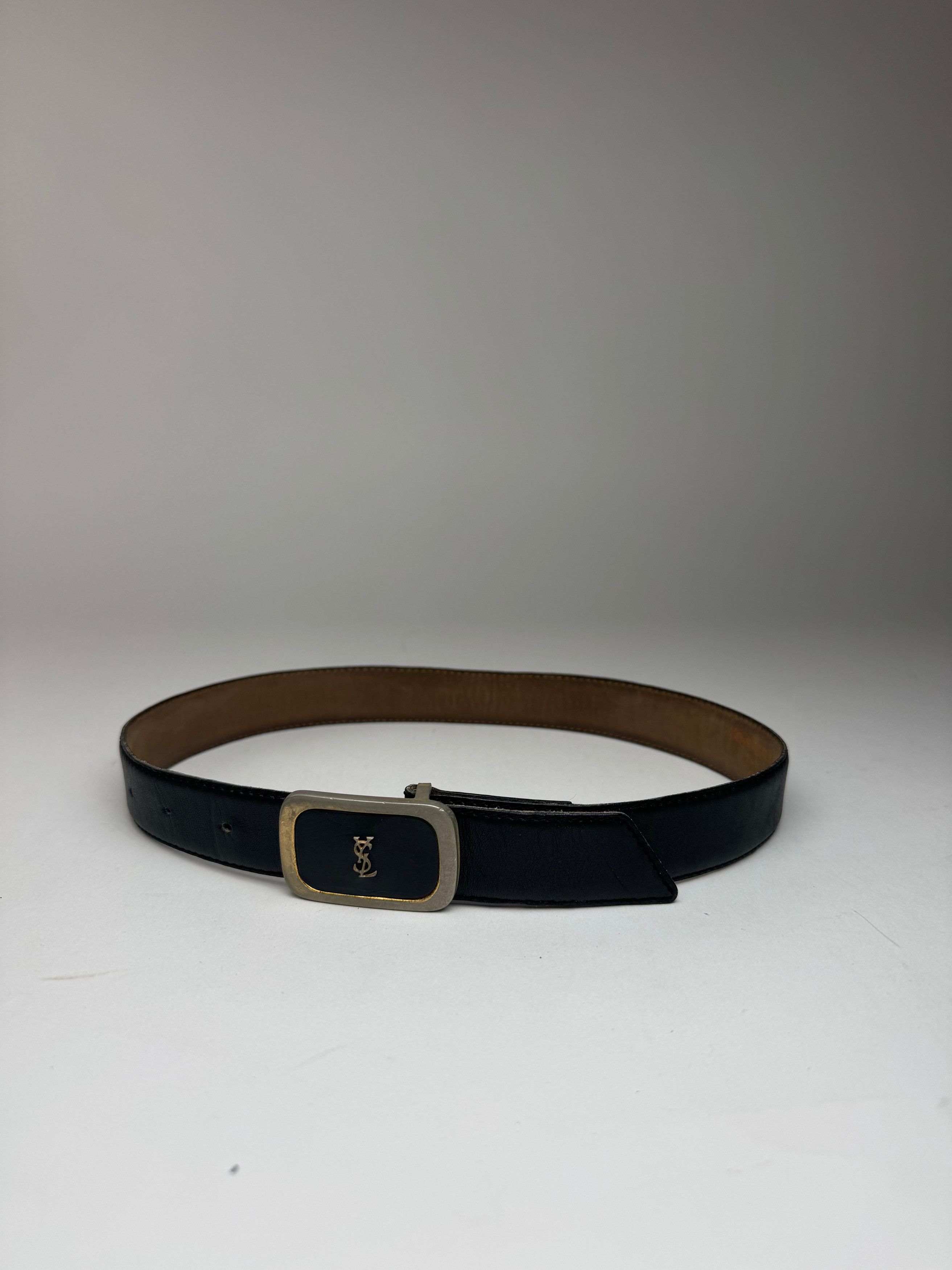 Other Vintage Yves Saint Laurent Leather Belt black Size ONE SIZE - 1 Thumbnail