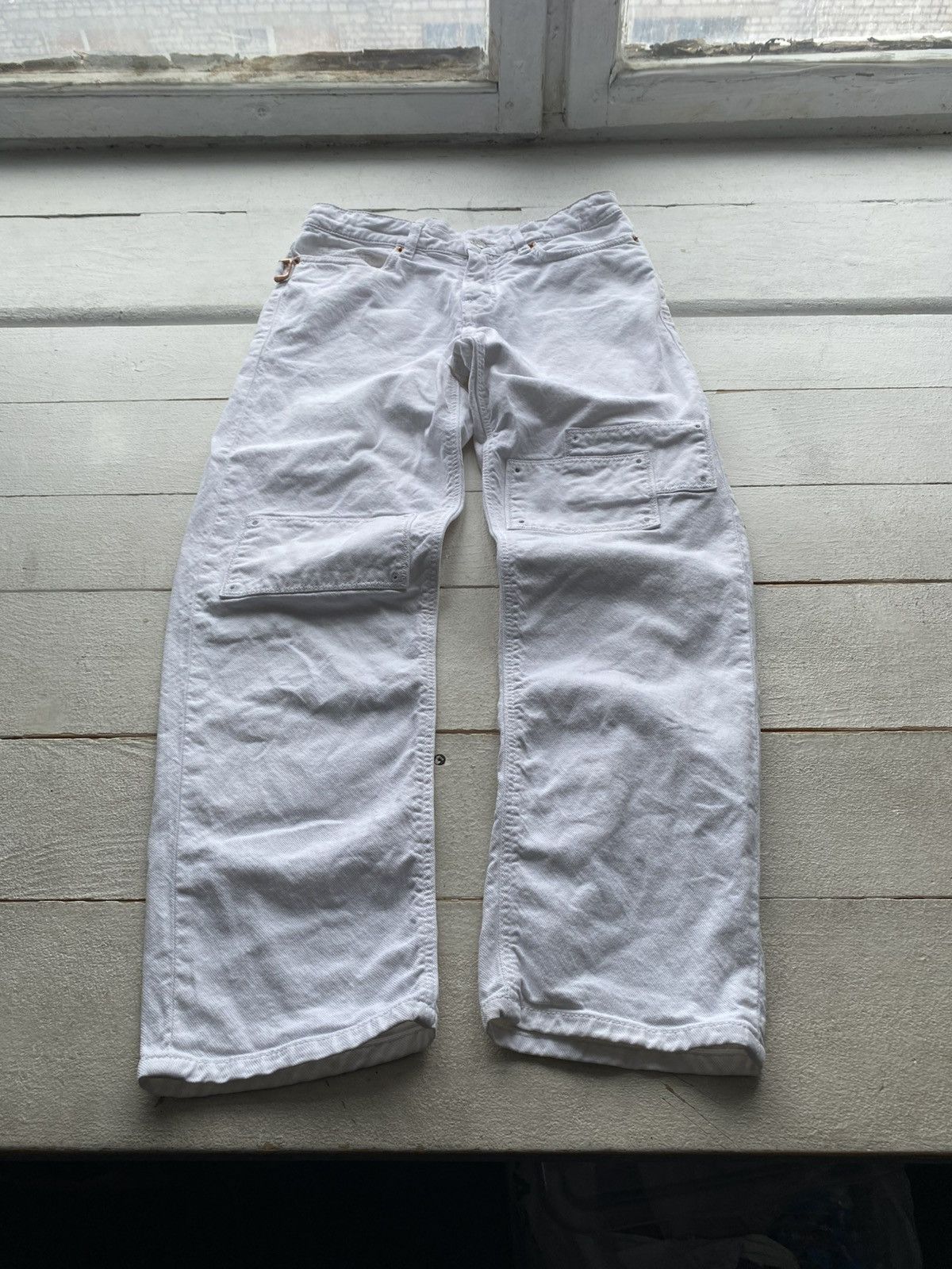 Zadig & Voltaire 00s Zadig & Voltaire Y2K White Utility Pants Knee Patch Size 27" / US 4 / IT 40 - 2 Thumbnail