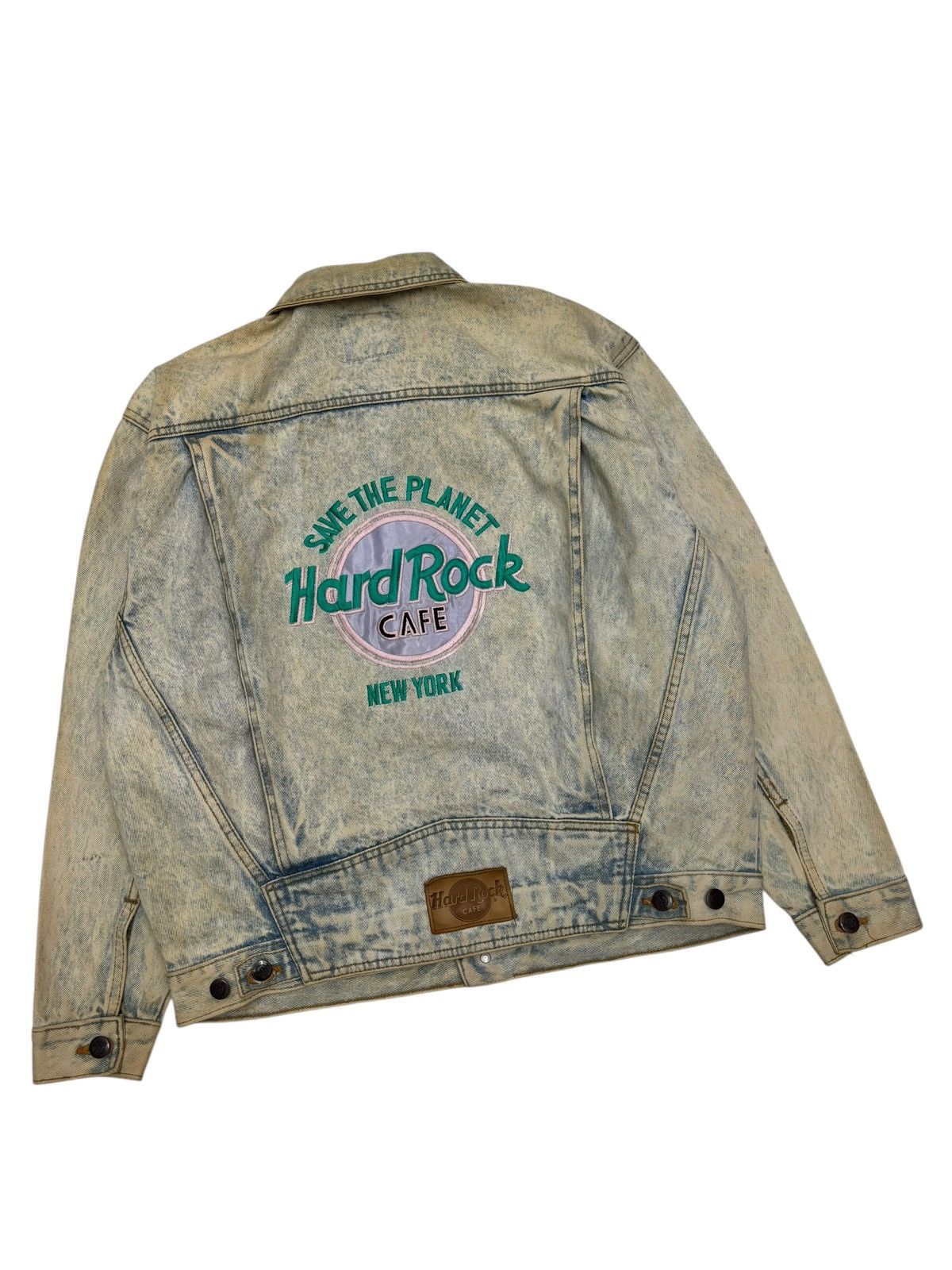 Hard Rock Cafe 🔥VINTAGE HARD ROCK CAFE NEW YORK ACID MUD WASH DENIM JACKET Size US M / EU 48-50 / 2 - 5 Thumbnail