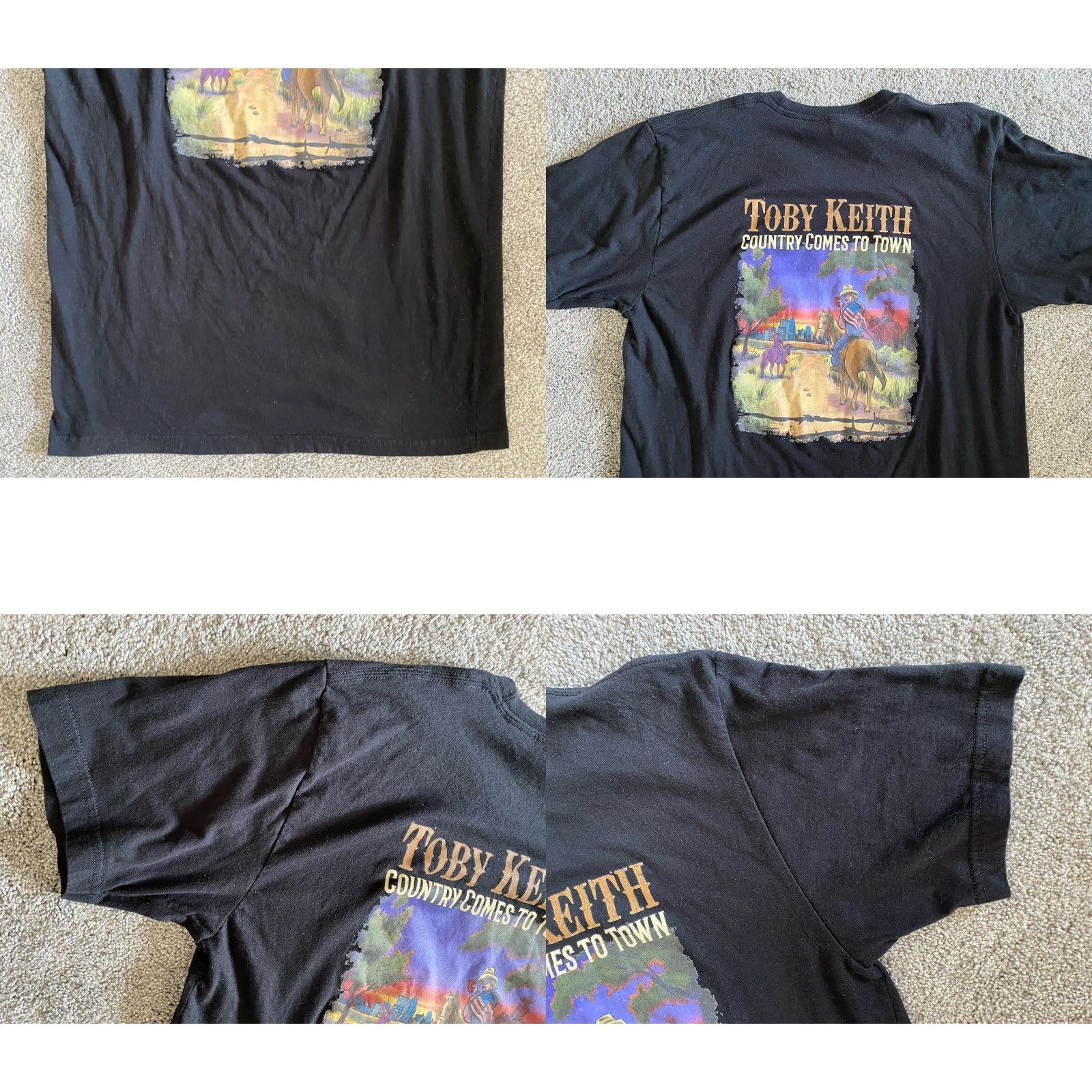 American Apparel VINTAGE Toby Keith American Apparel Men’s L Country Comes To Town Double Sided T Shirt Size US L / EU 52-54 / 3 - 9 Thumbnail