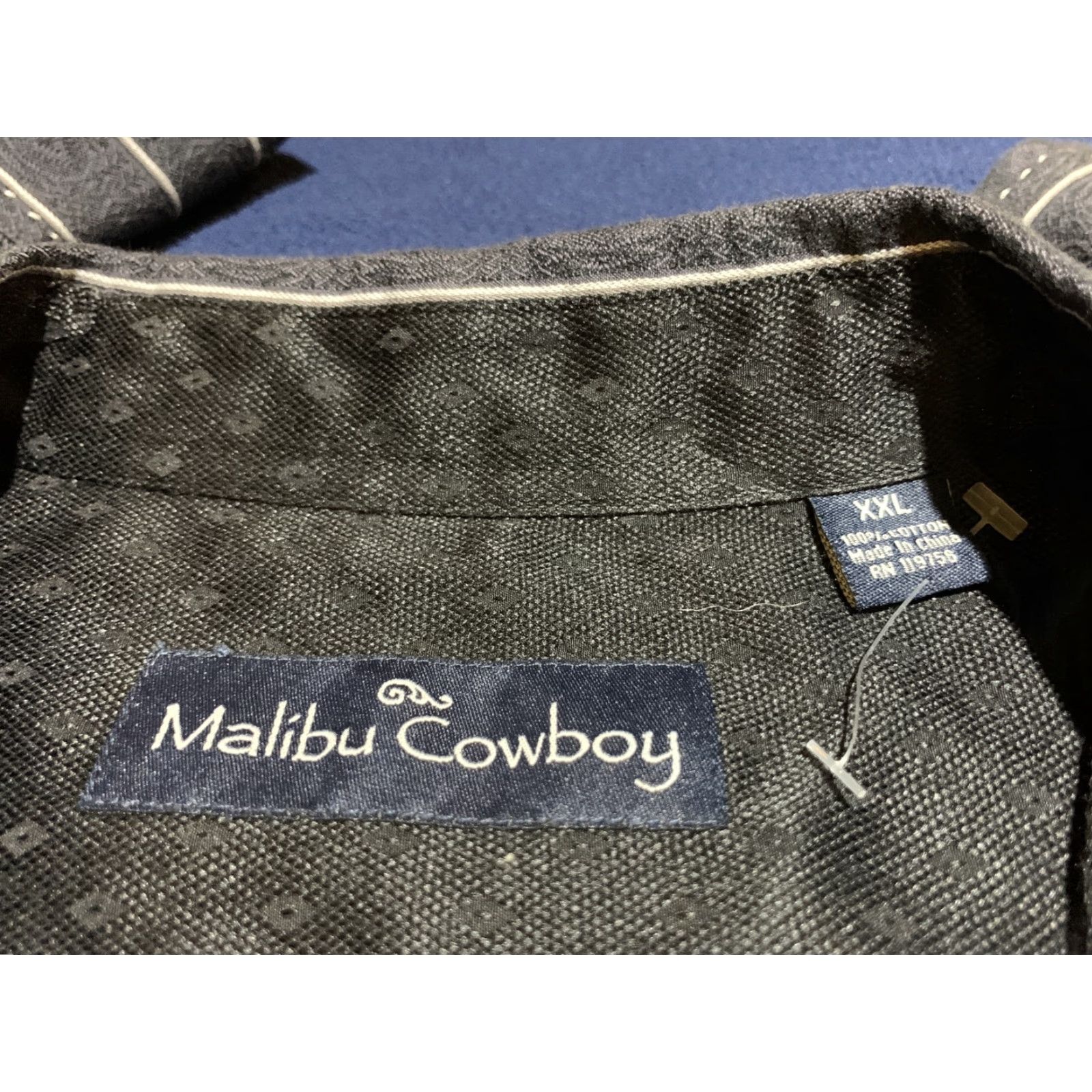 Vintage VINTAGE Malibu Cowboy Striped Button-Up Shirt 2XL Charcoal Long Sleeve Mens Size US XXL / EU 58 / 5 - 5 Thumbnail