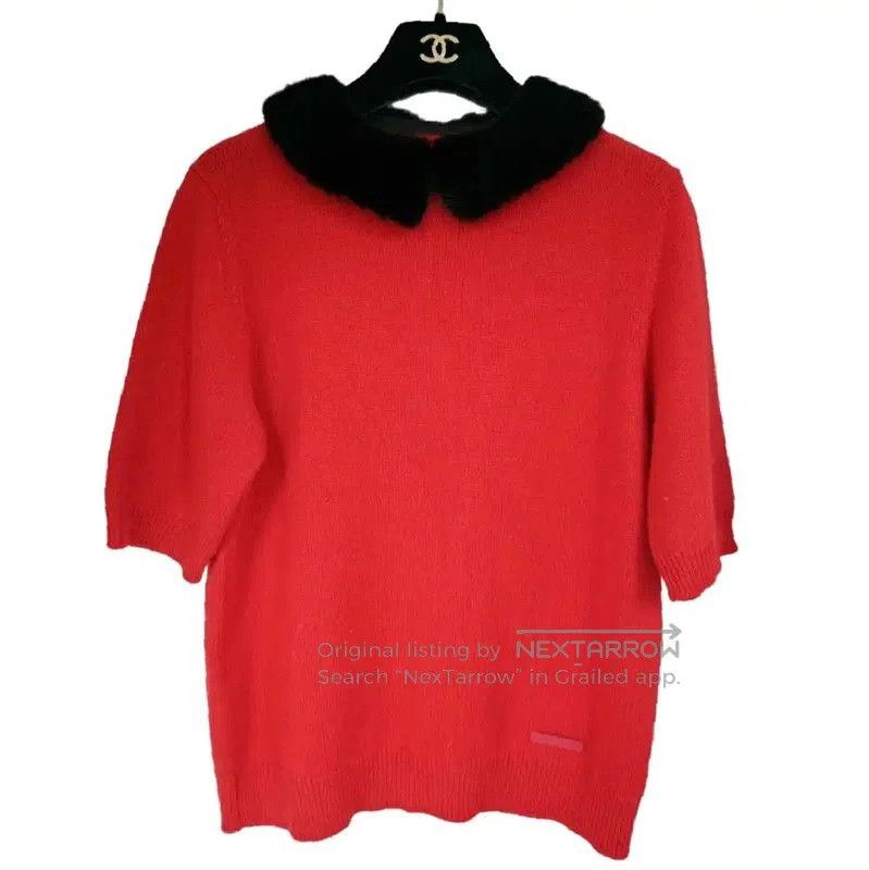 Louis Vuitton Louis Vuitton Red Short Sleeve Knit Sweater . Size M / US 6-8 / IT 42-44 - 1 Thumbnail
