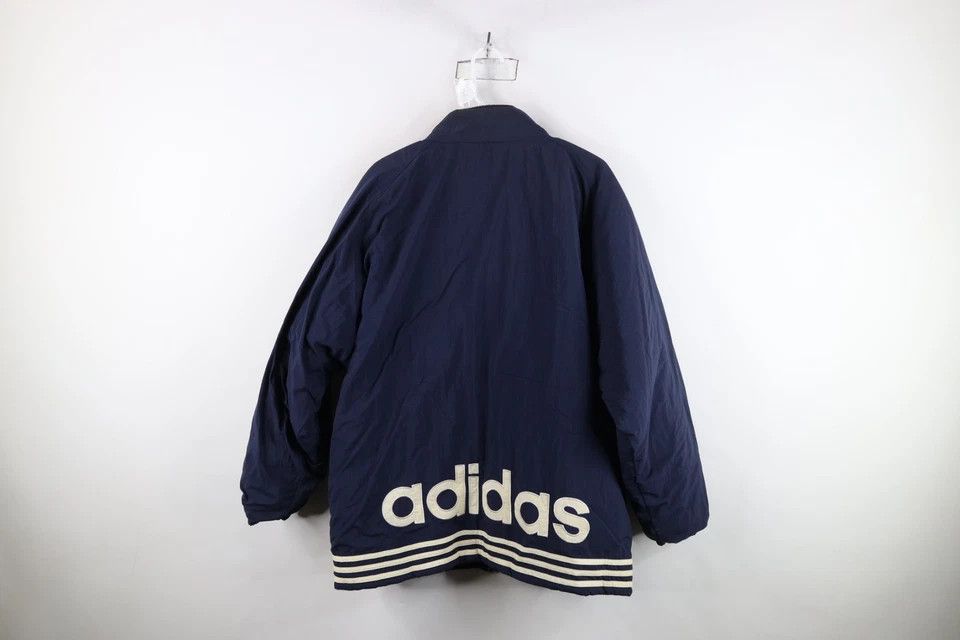 Adidas Vintage 90s Adidas Reversible Quilted Puffer Jacket Blue Size US L / EU 52-54 / 3 - 9 Thumbnail