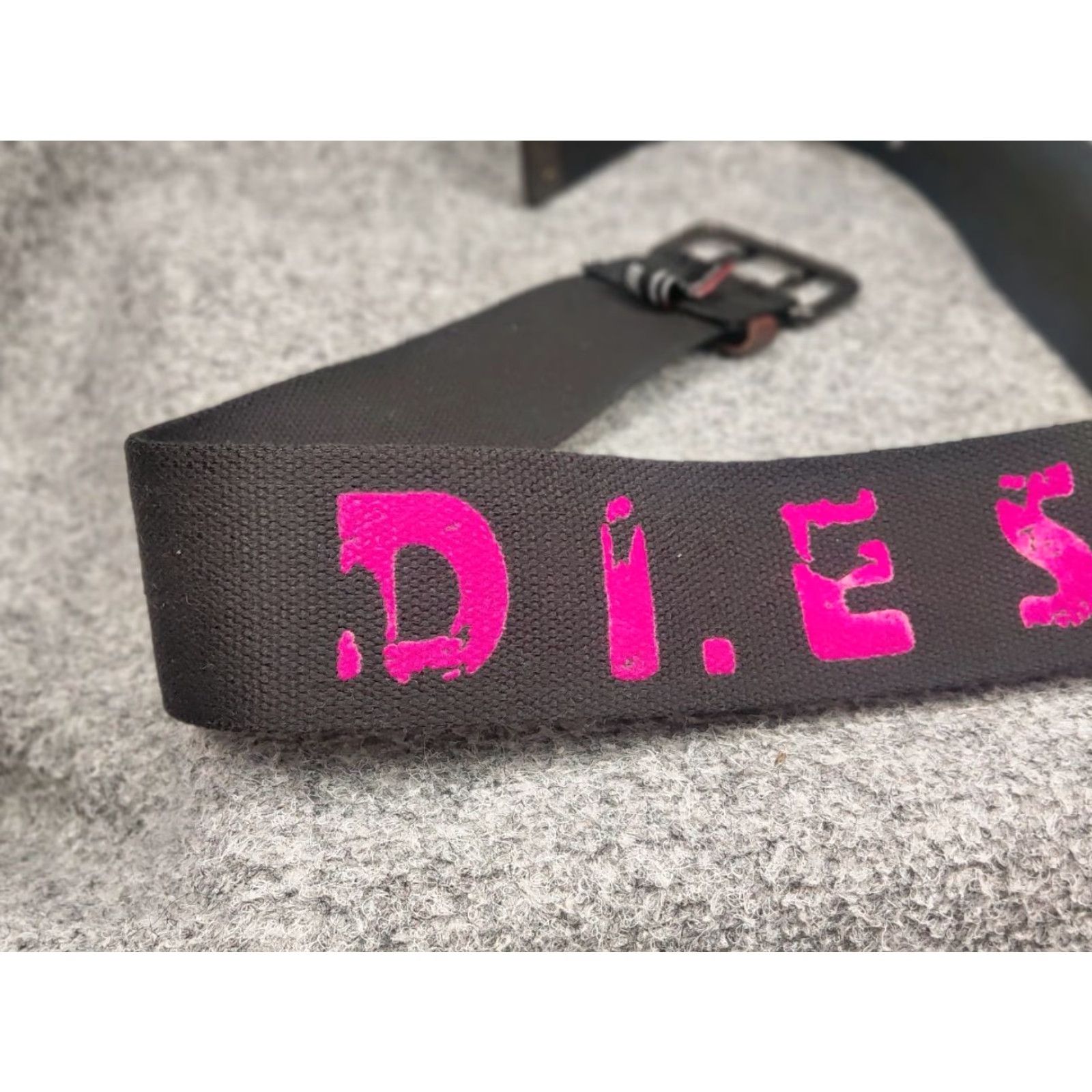 Diesel VINTAGE Diesel Chunky Belt Black Logo Y2k Style Men Belt Elegant 90s Designer Adjustable Buckle Leather Cotton One Size GIft Size ONE SIZE - 7 Thumbnail