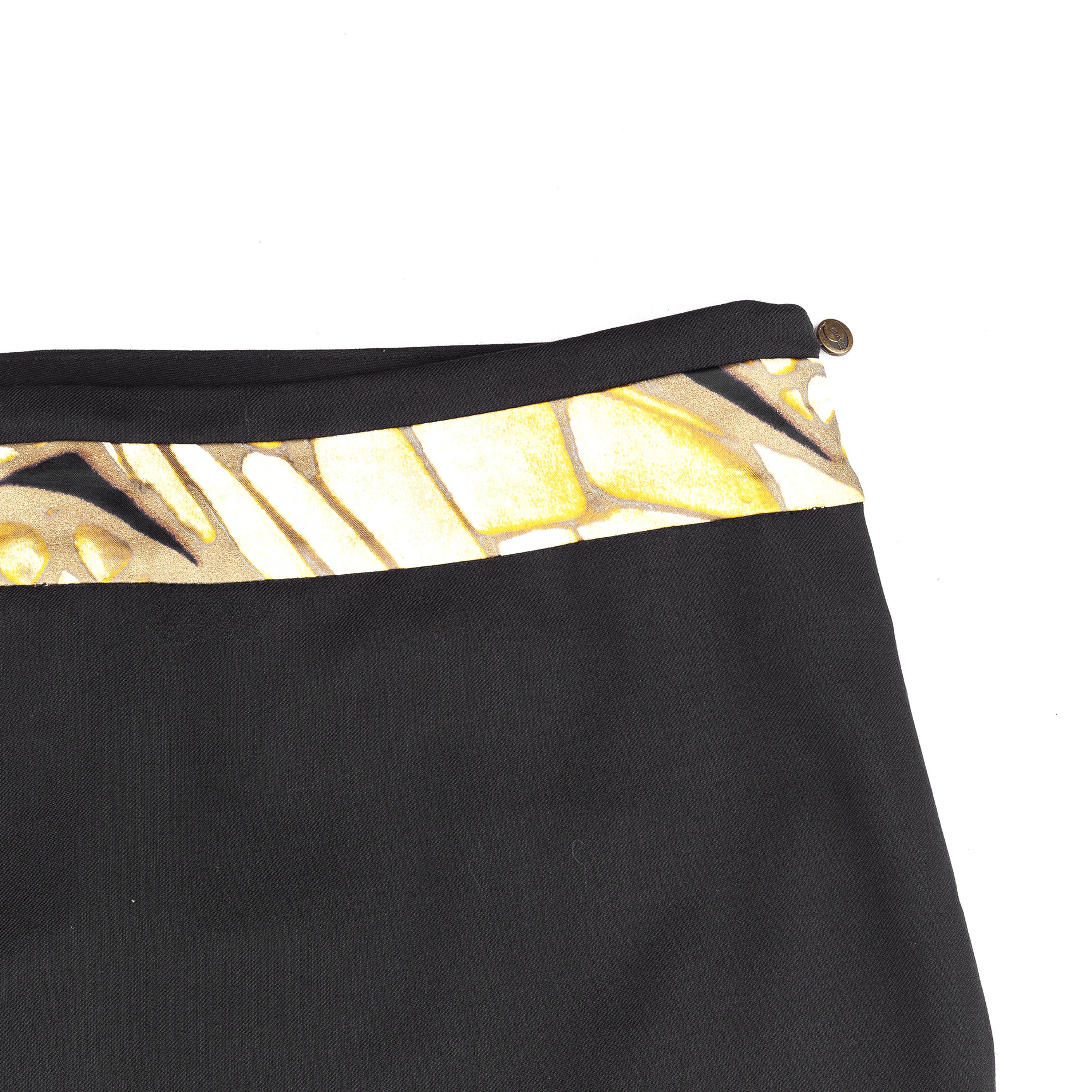 Just Cavalli Just Cavalli Vintage Yellow Feathers Pencil Skirt (M) Size 27" / US 4 / IT 40 - 4 Thumbnail