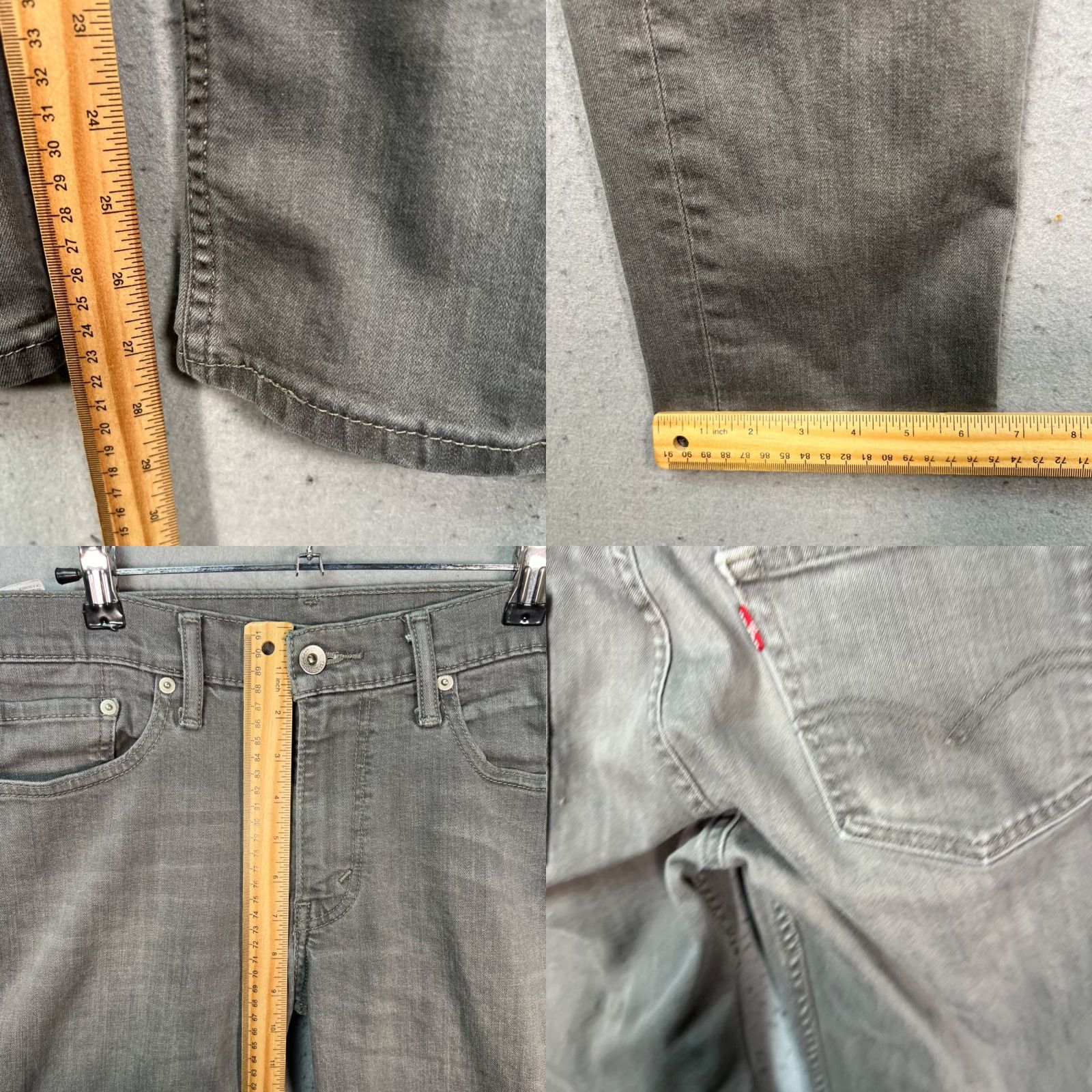 Levi's Levis 511 Slim Jeans 32 x 28 Gray Cotton Blend Denim Men Pockets 5-Pocket Logo Vintage: No Size US 32 / EU 48 - 8 Thumbnail